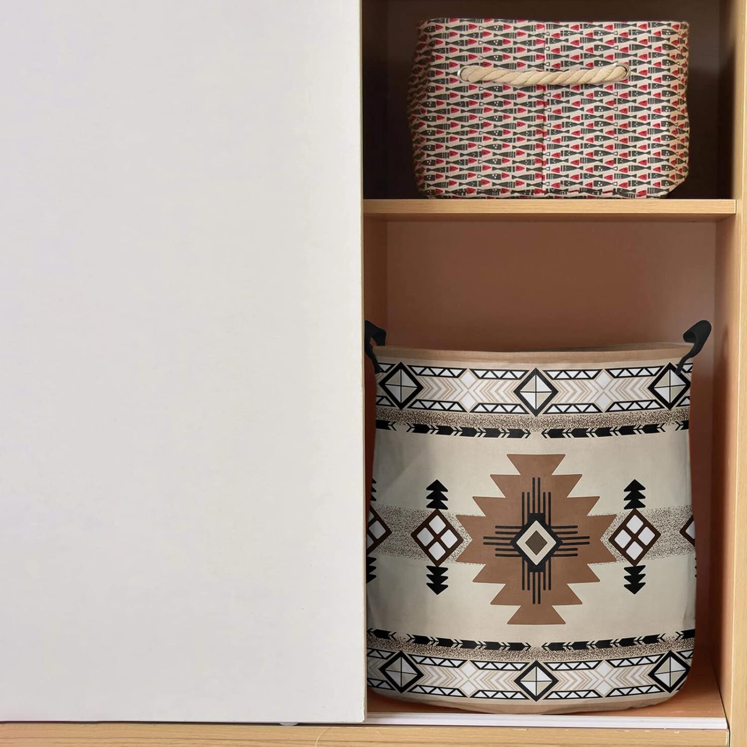Collapsible Wash Basket Boho Western Design Waterproof Durable for Storage