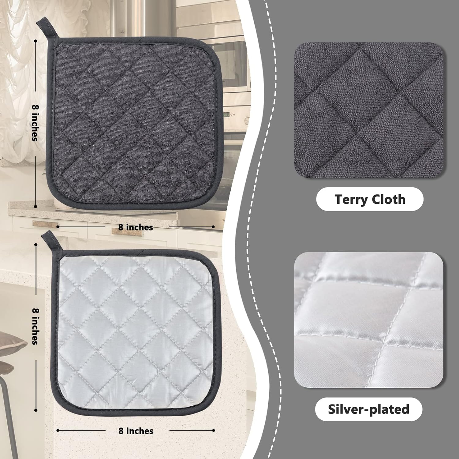 Joyhalo 4-Piece Pot Holder Set for Oven Protection