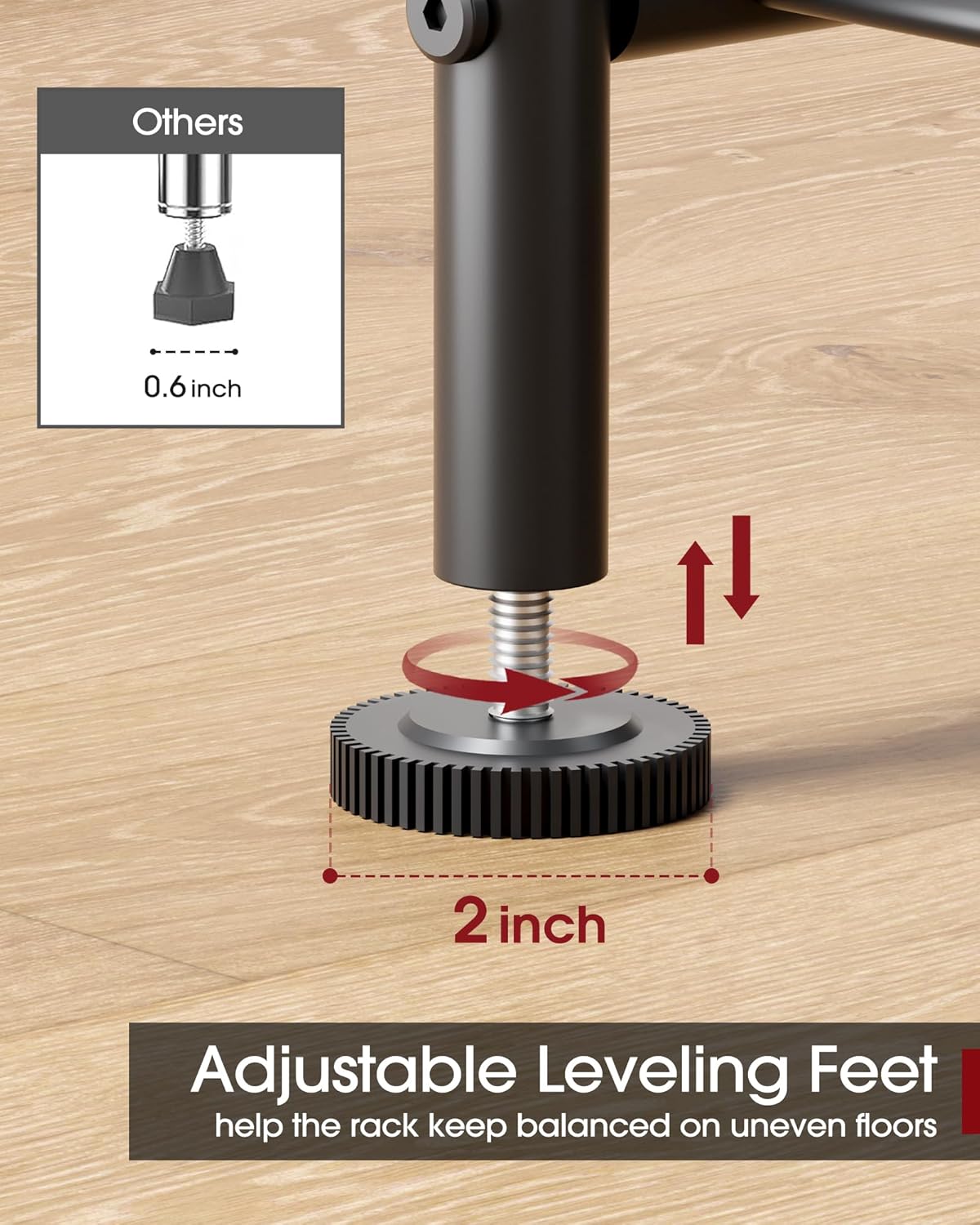 Space-Saving 3-Tier Metal Shelf with Adjustable Feet