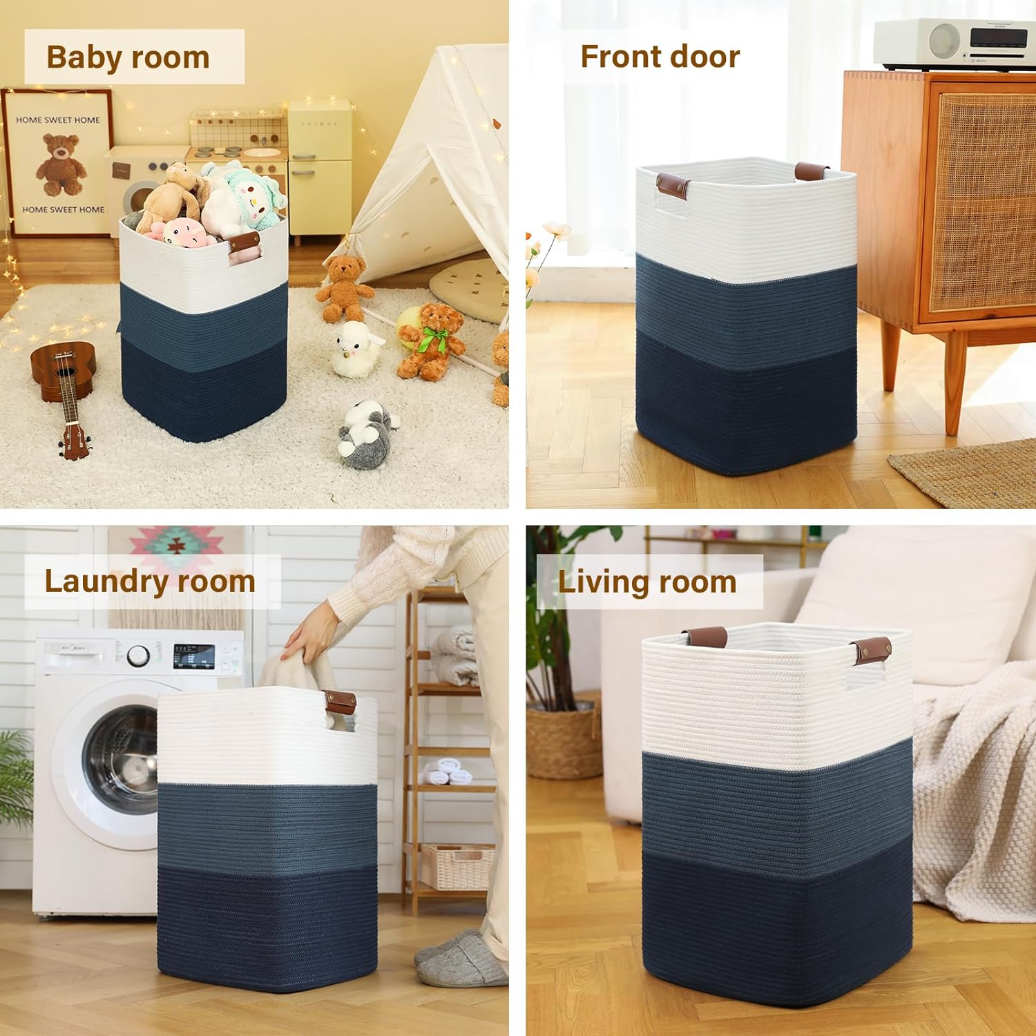 Laundry Hamper Extra Large Gradient Blue