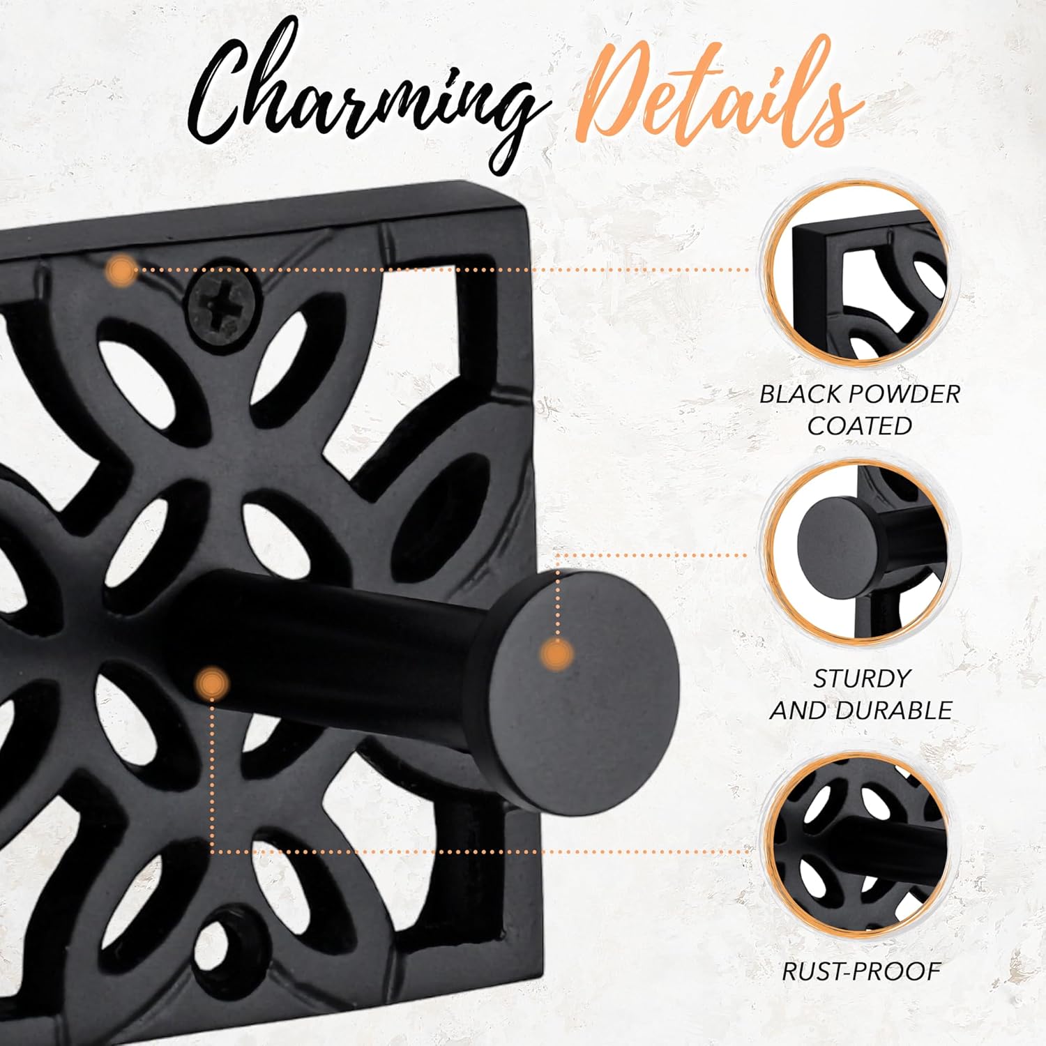 Autumn Alley Black Bath Towel robe hook