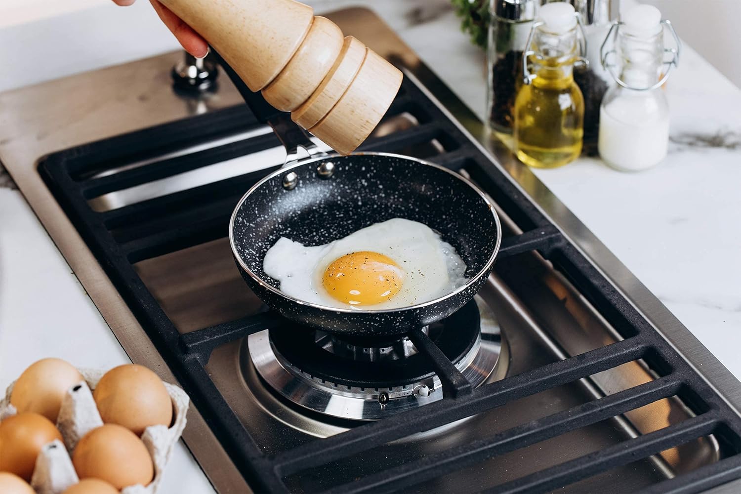 Granitestone 5-Piece Stackable Cookware Set Dishwasher Safe Nonstick Scratch-Resistant PFOA-Free