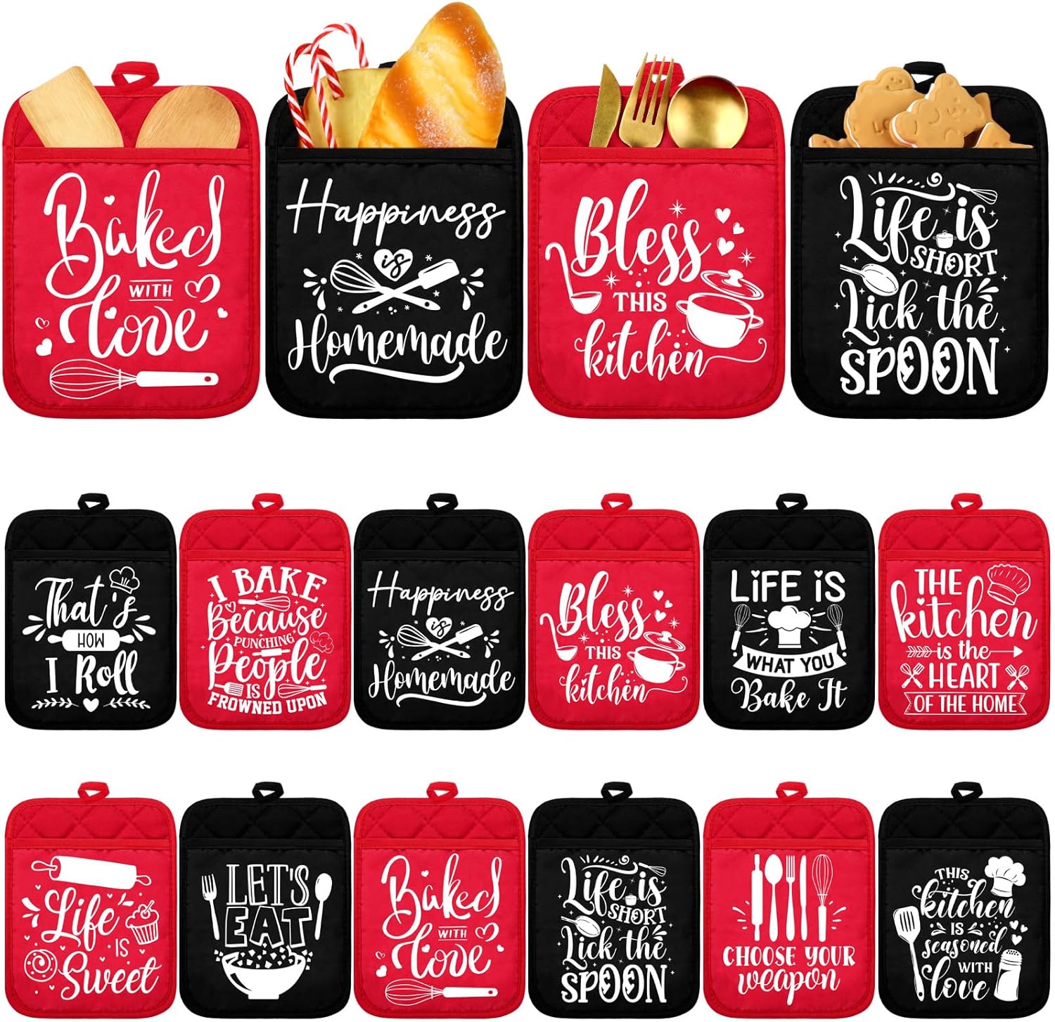 Jingmore 12-Piece Funny Baking Pot Holders