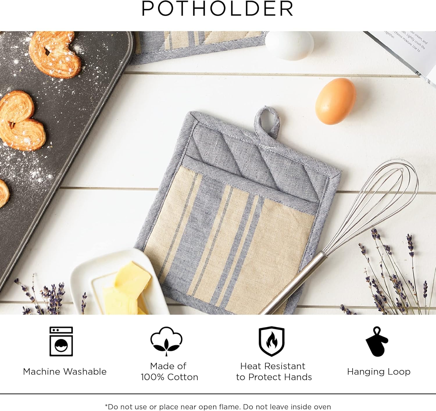 Gingham Kitchen Potholders Set