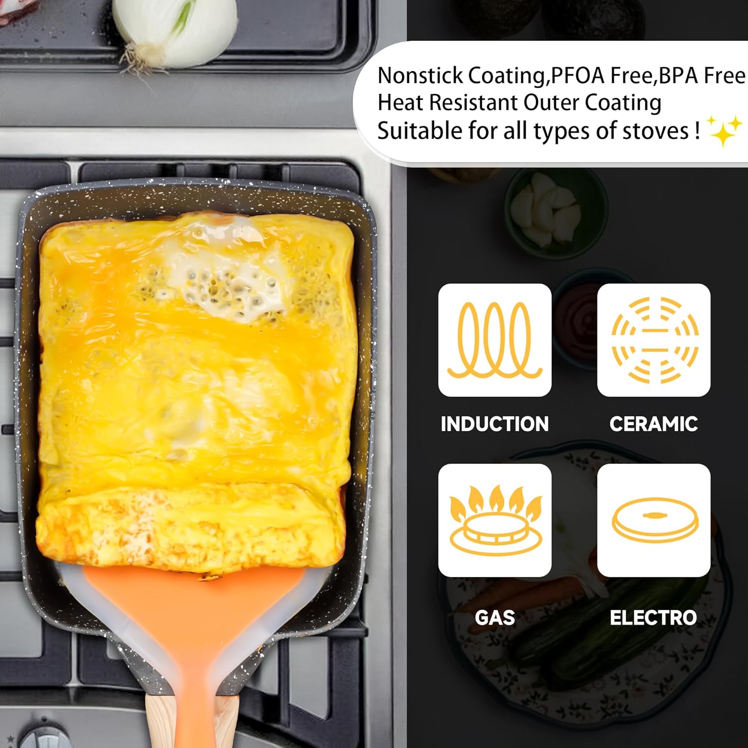 Fungyand 12-in-1 Japanese Omelette Pan Set