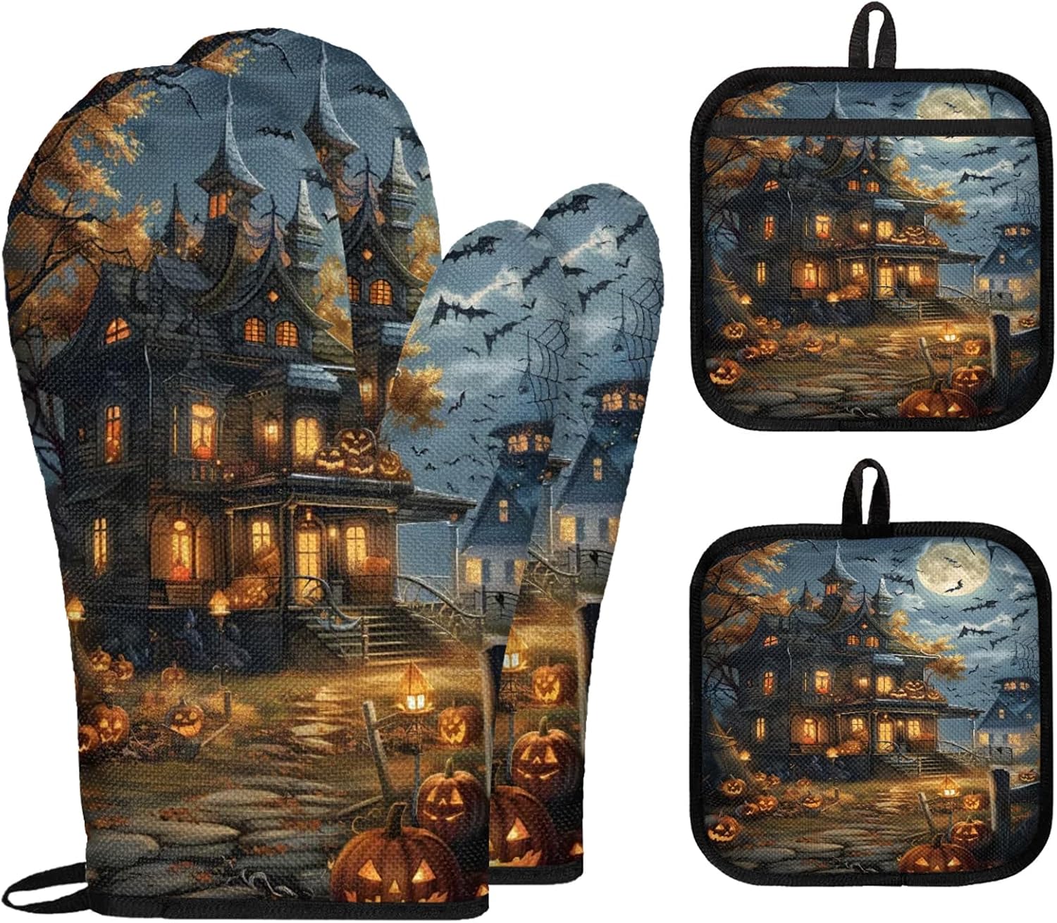 Festive Halloween Treat tropicallife oven mitts pot holders set C tropicallifecom
