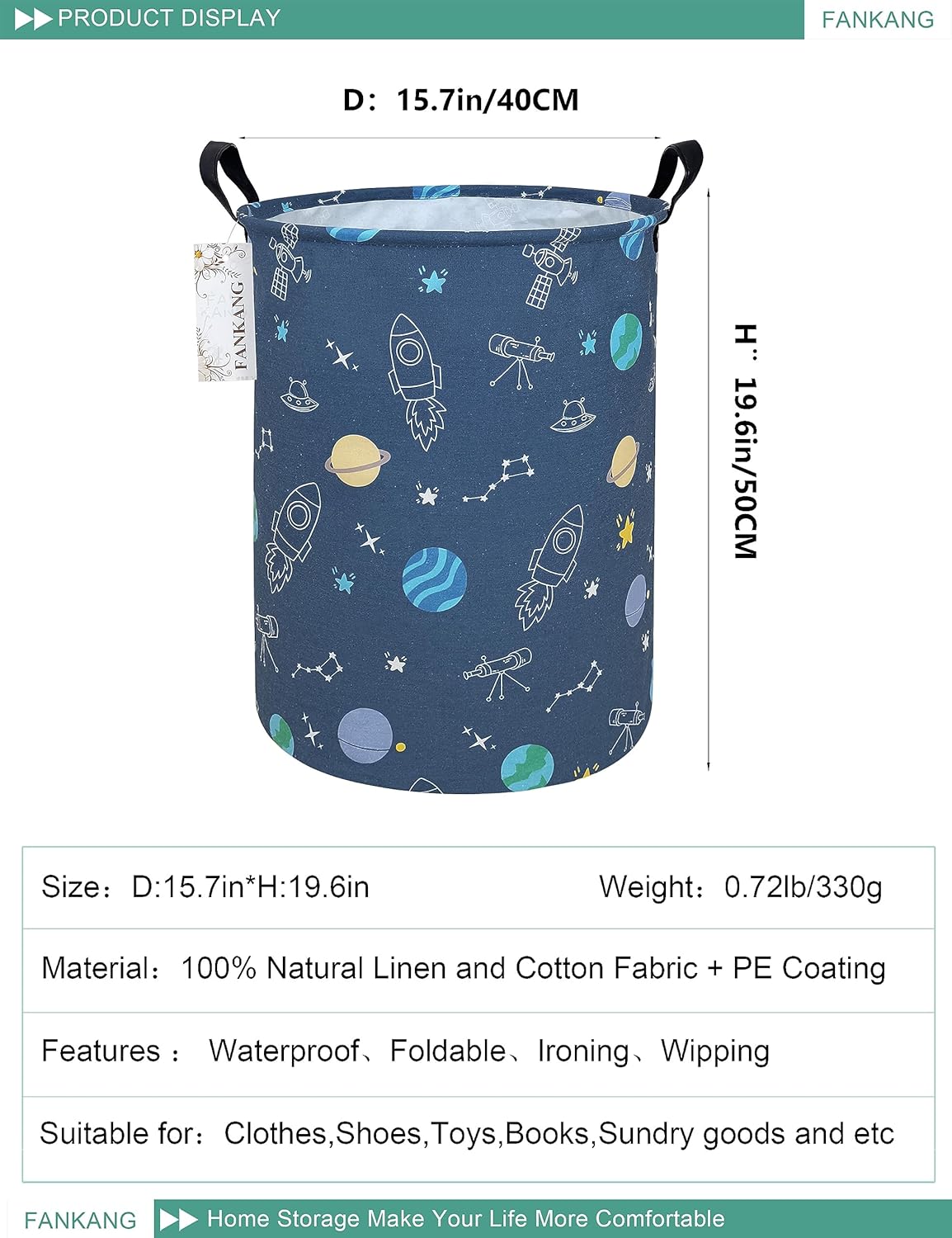 FANKANG Storage Basket Large Durable for Kids Office Nursery