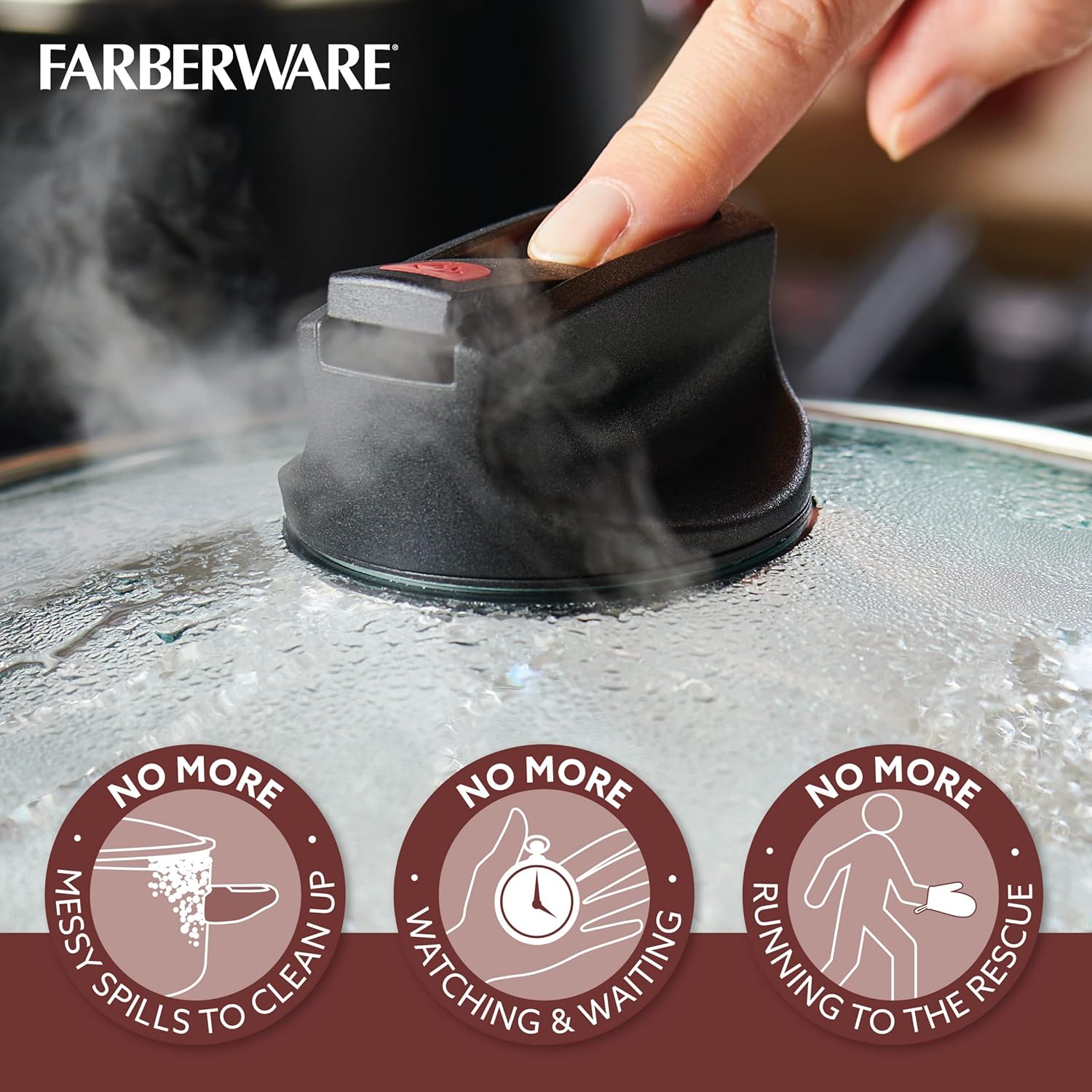 Farberware Smart Control Nonstick Sauce Pan with Lid 2 Quart Black