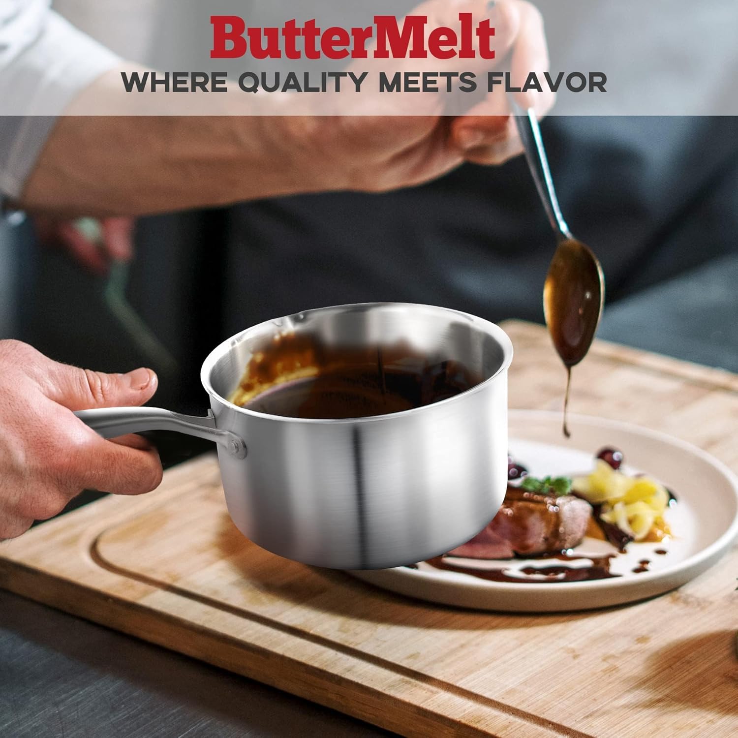 High-Quality Stainless Steel Saucepan with Glass Lid for Cooking