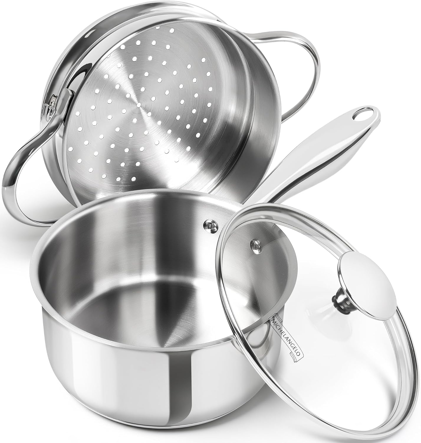 MICHELANGELO Stainless Steel Saucepan with Lid