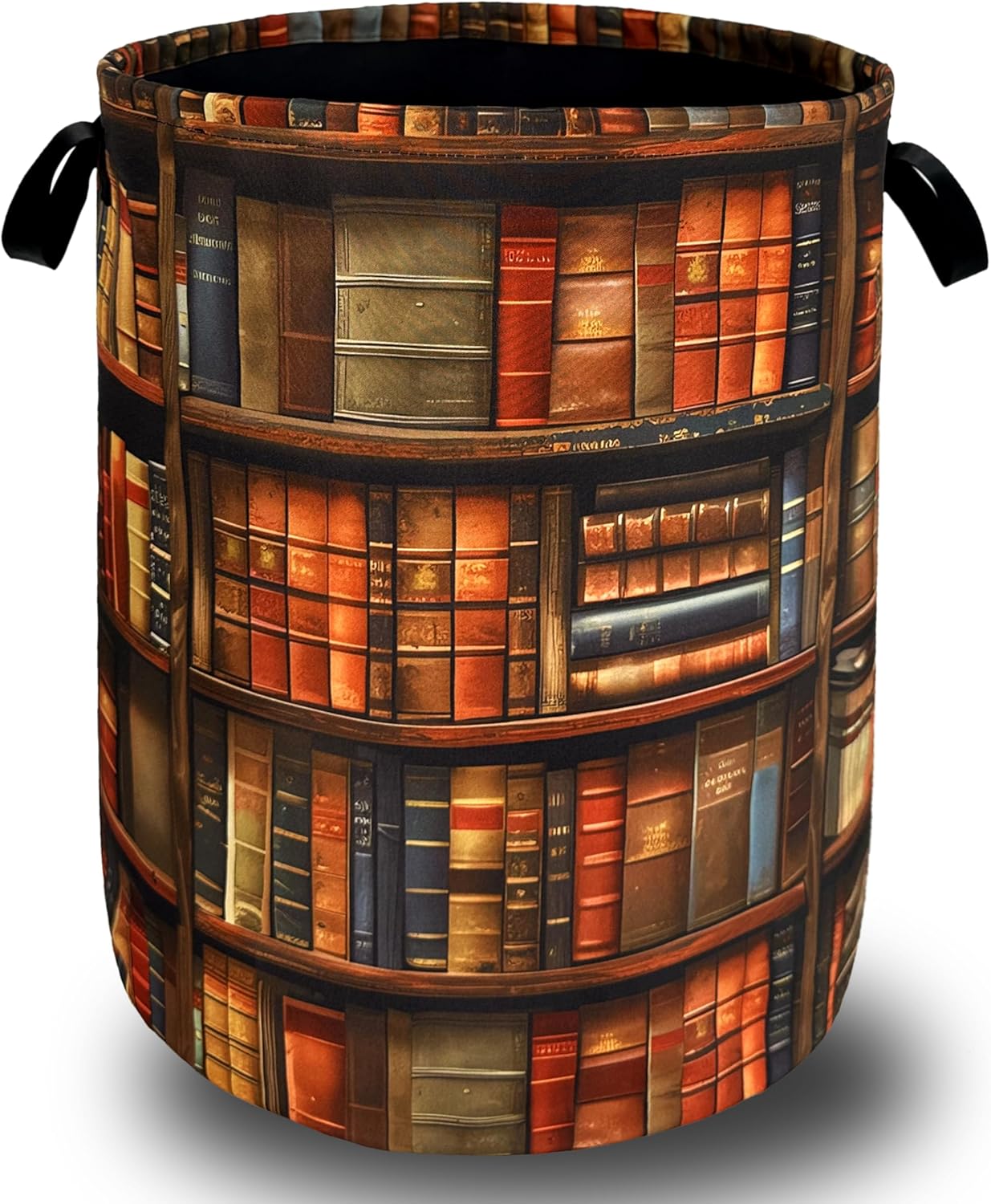 Retro Wooden Bookshelf Laundry Hamper Organizing Storage Bucket