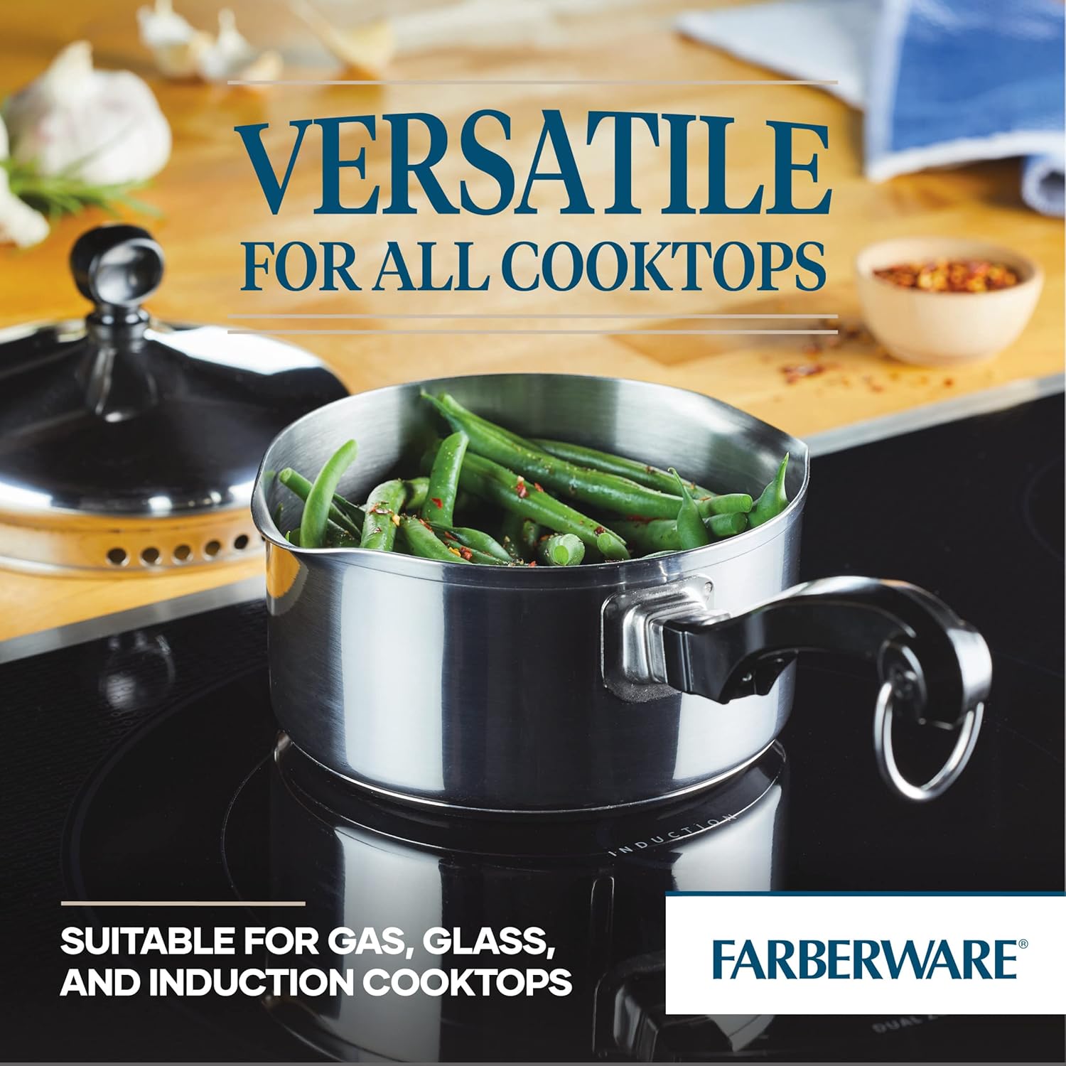 Farberware Classic 1-Quart Straining Saucepan with Lid Silver