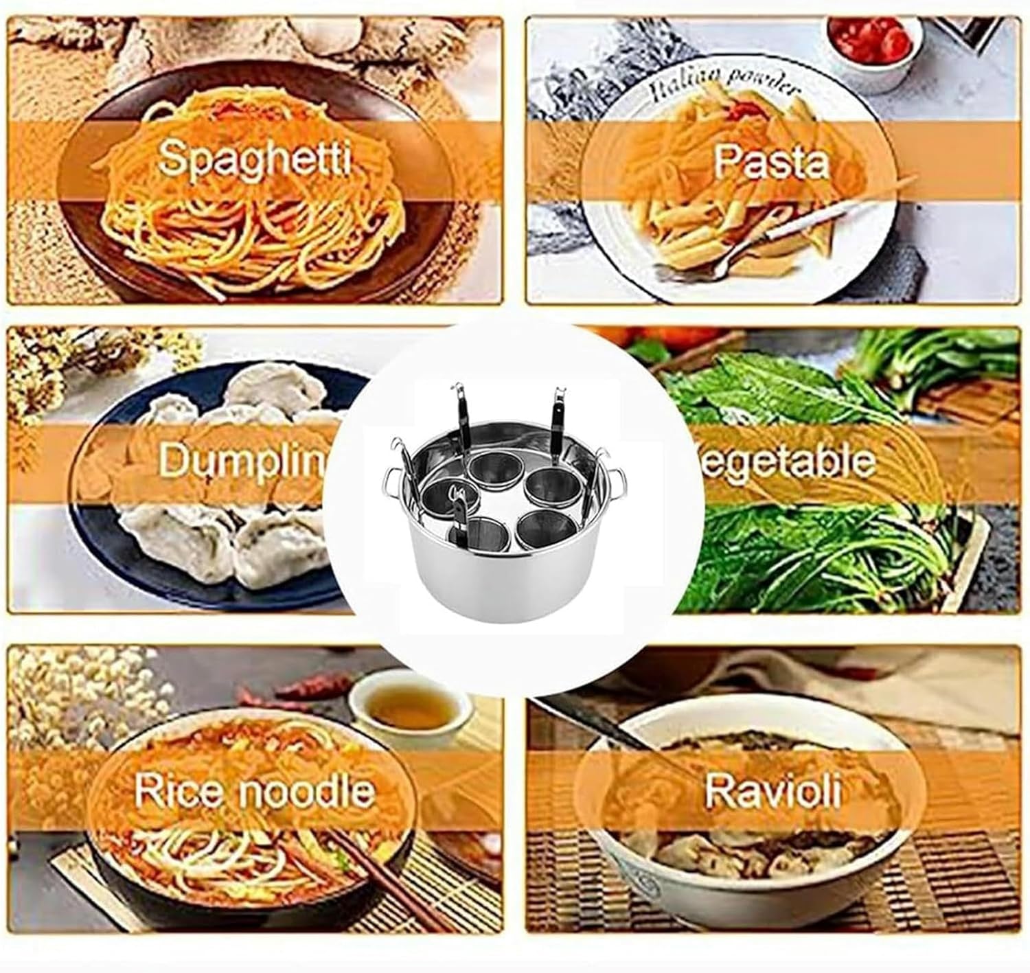 Wzglod Commercial Hot Pot Pasta Cookware 5 Holes