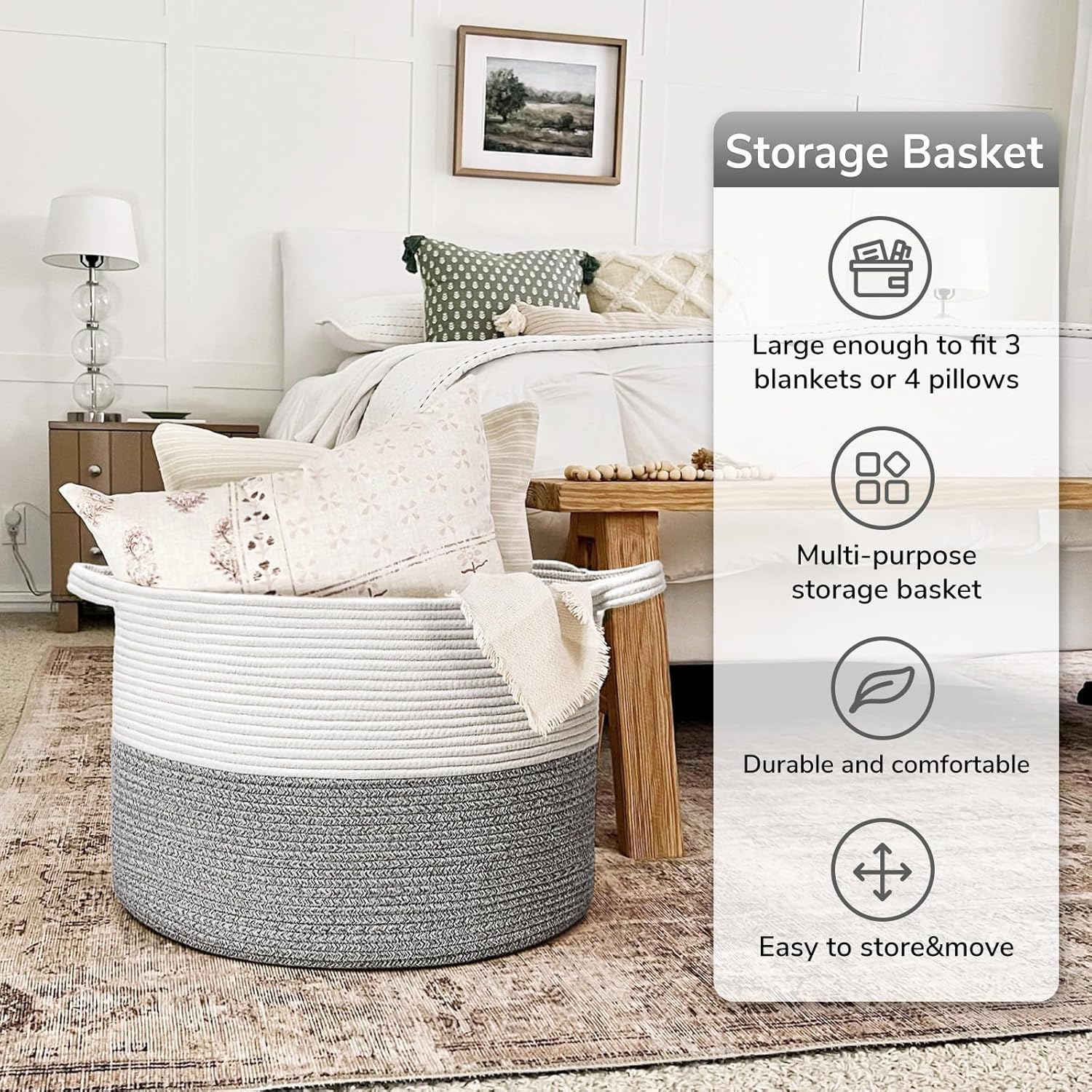 Goodpick Extra Large Storage Basket 83L for Clothes