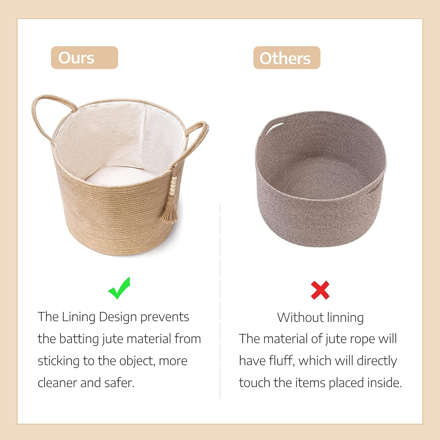 Mkono Macrame Wicker Storage Basket for Decor