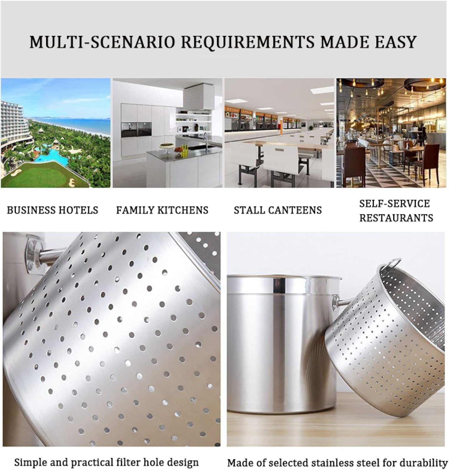 Ergonomic Stainless Steel Stock Pot