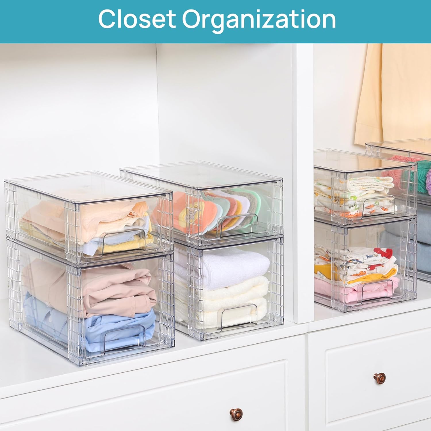 Vtopmart 4-Piece Stackable Acrylic Storage Drawers