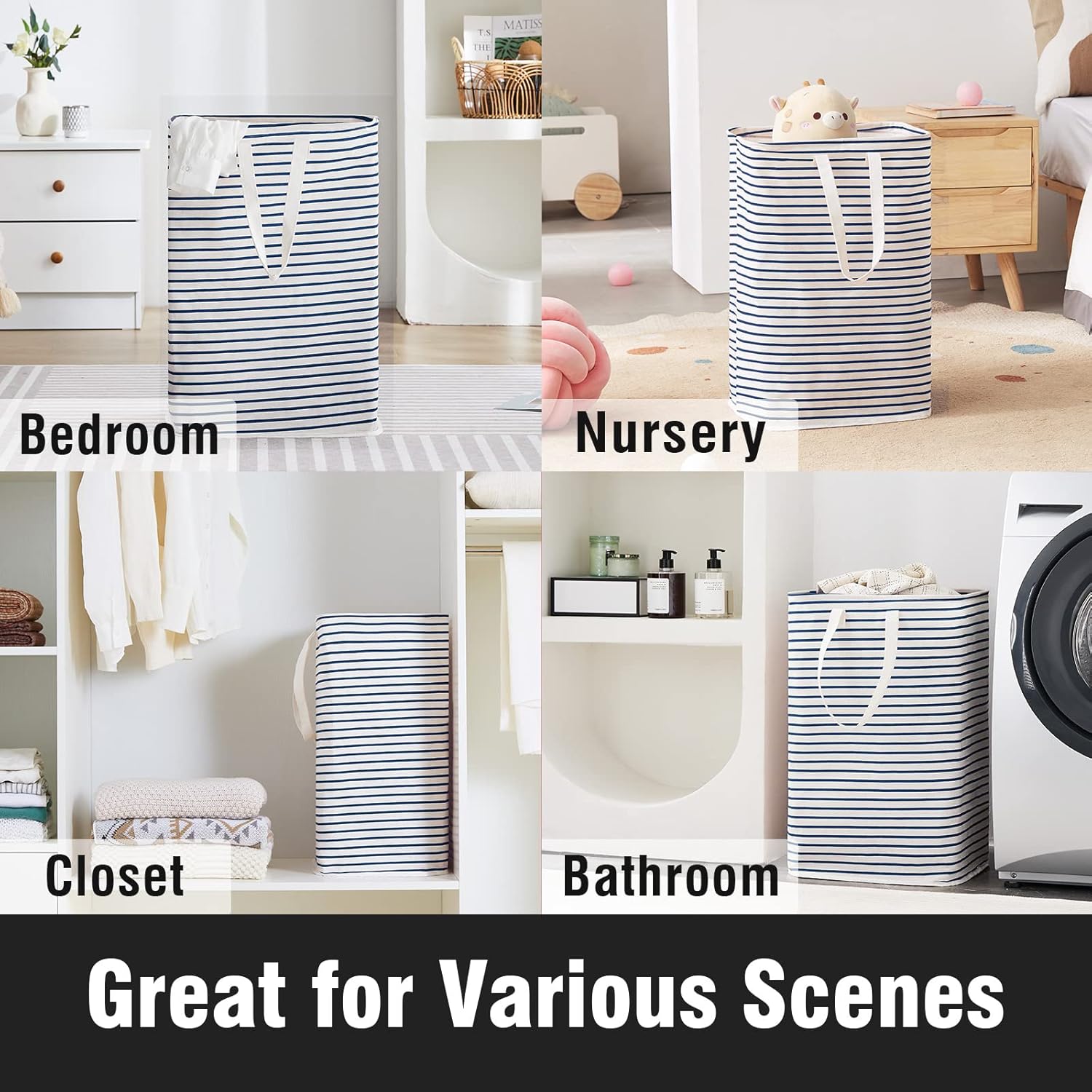 TechMilly 72L Large Collapsible Laundry Basket Freestanding Clothes Hamper