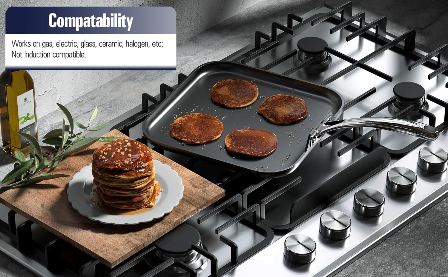 Cooks Standard Pro 11-inch Nonstick Griddle Pan - Easy Cooking Performance Style