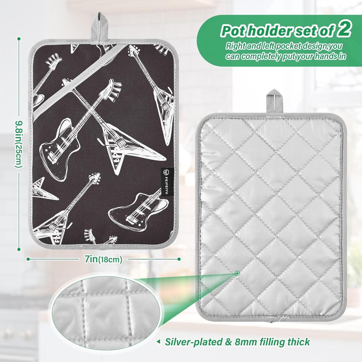 Tasty Kitchen Essentials Dual-Purpose Heat-Resistant Potholder Set for Cooking Baking