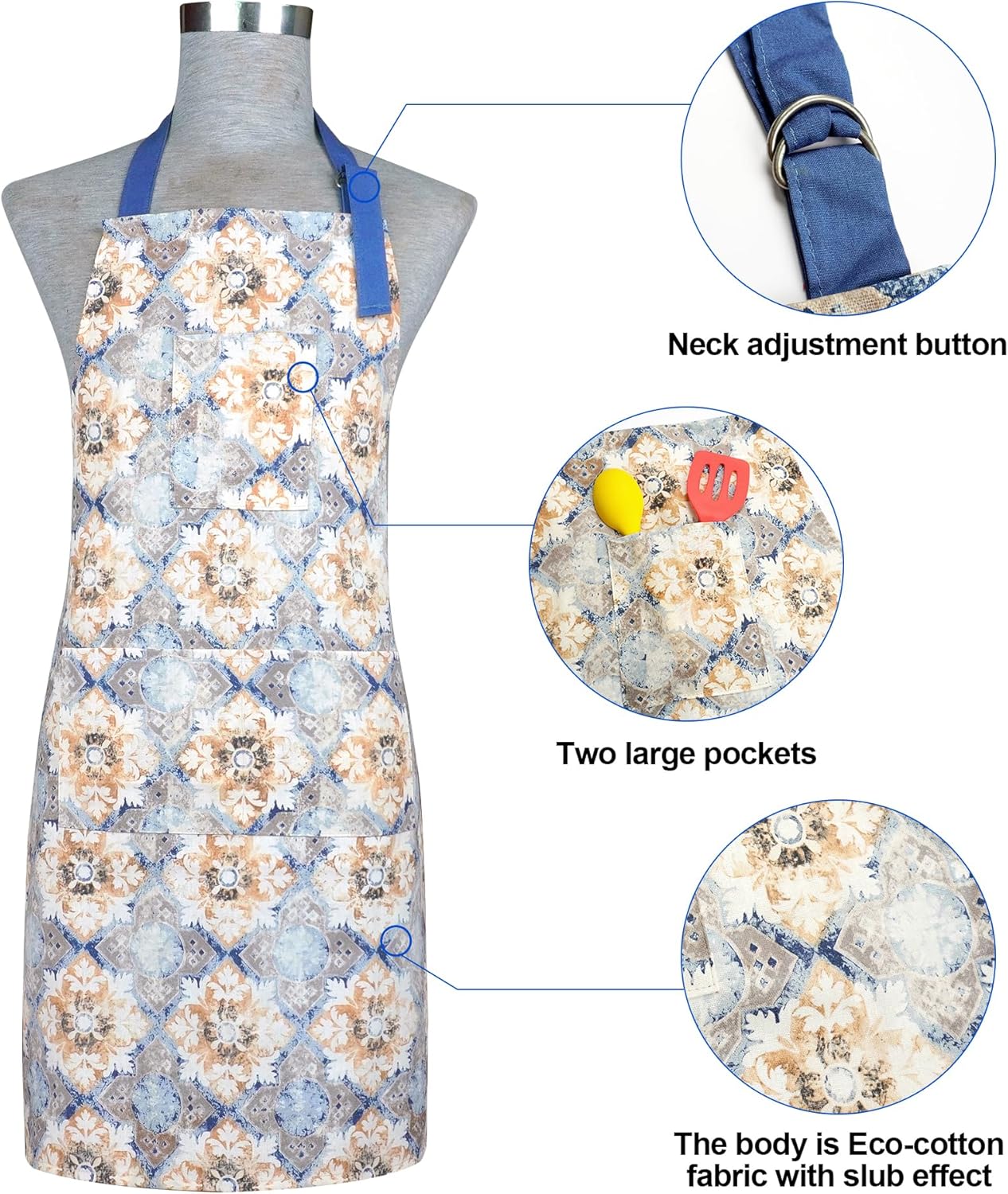 Hot Non-Slip Apron with Oven Mitts for Cooking Gifting