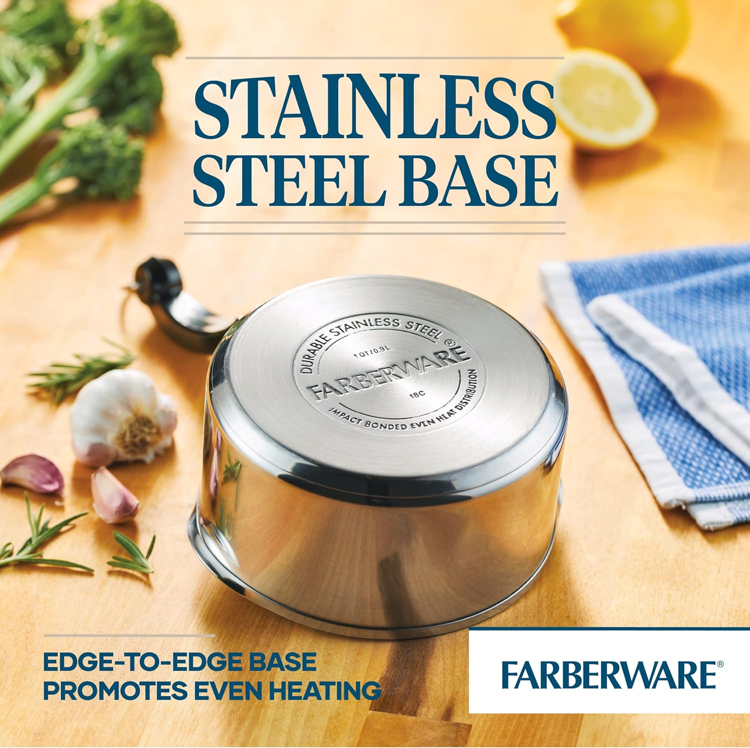 Farberware Classic 1-Quart Straining Saucepan with Lid Silver