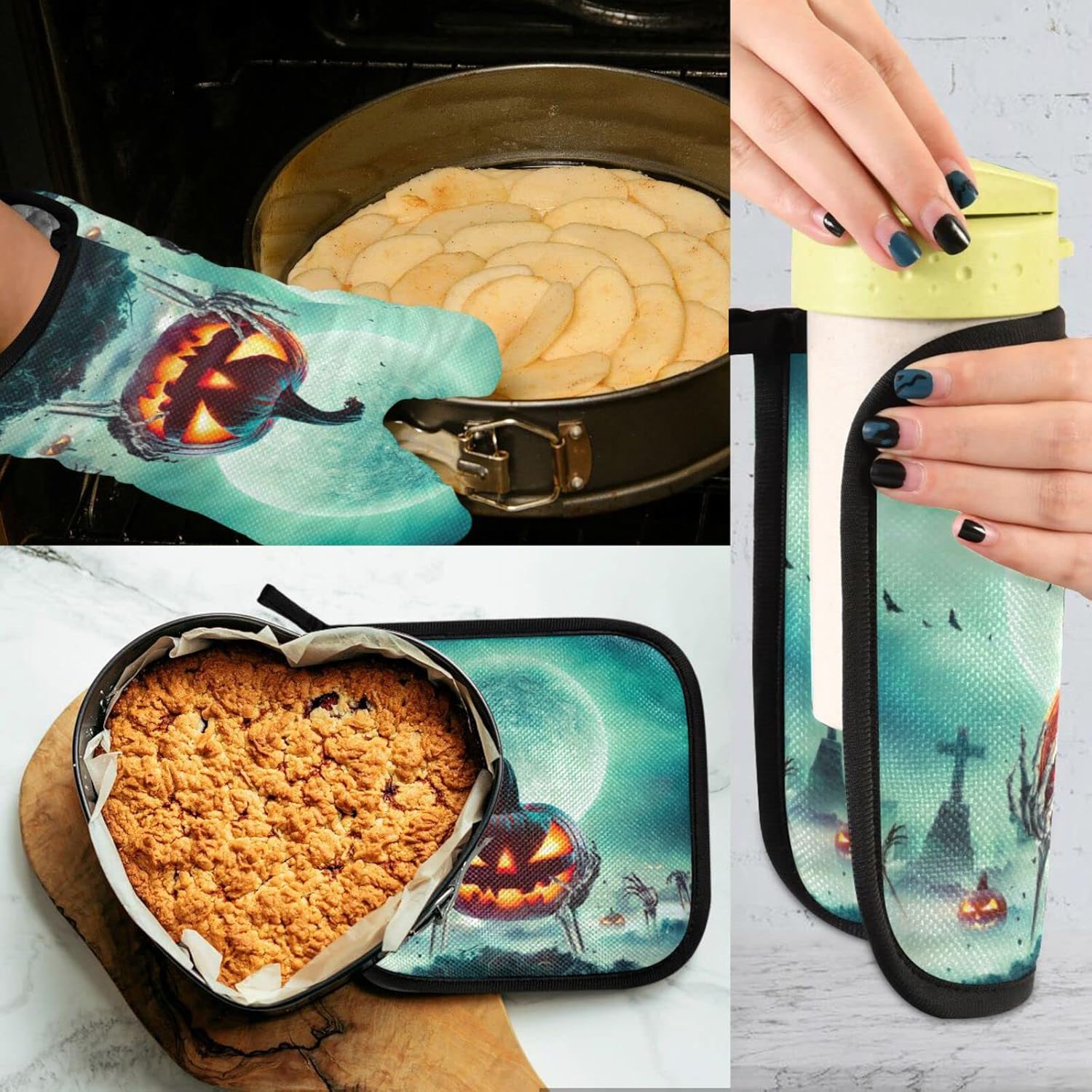 Trick or Treat Halloween Oven Mitts Set