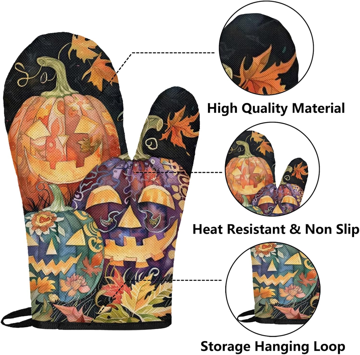 Halloween Unleashed 4-Piece Oven Mitts Potholders