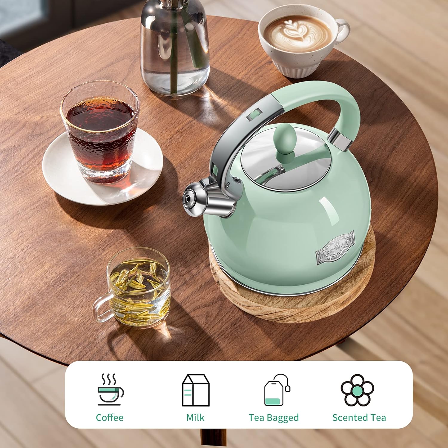 Rettberg 264 Quart Stovetop Tea Kettle with Whistle