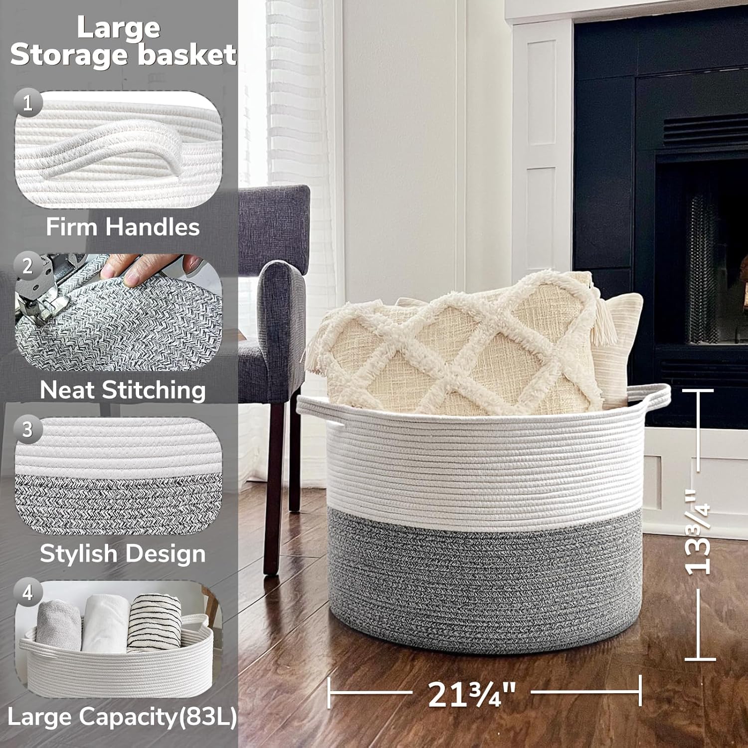 Goodpick Extra Large Storage Basket 83L for Clothes