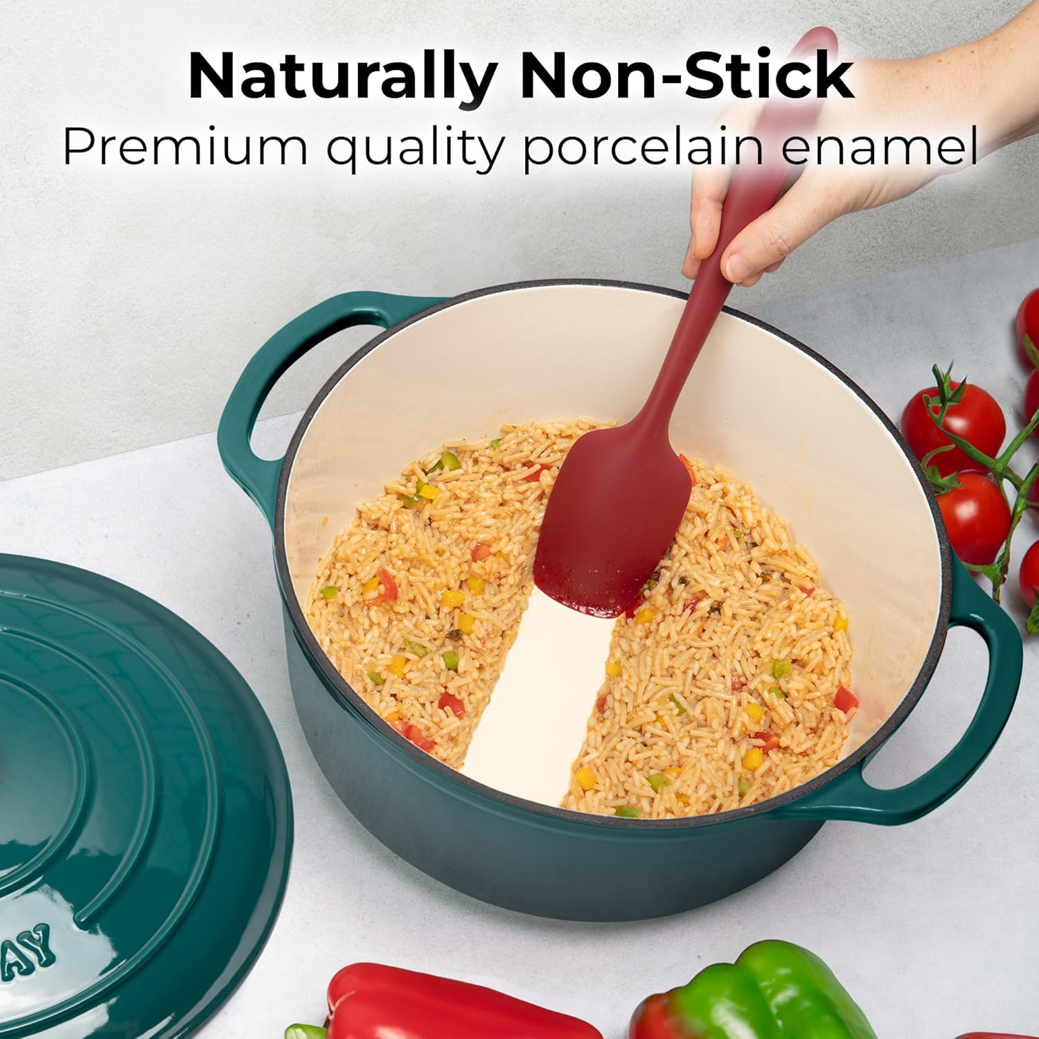 Zulay Kitchen 6 Quart Enameled Cast Iron Dutch Oven Premium Oven-Safe Perfect for Baking More