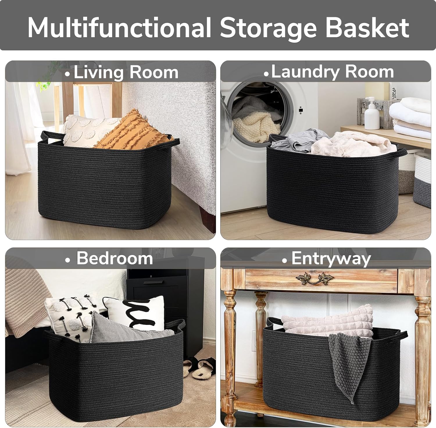 Sturdy Durable Storage Basket for Living Room