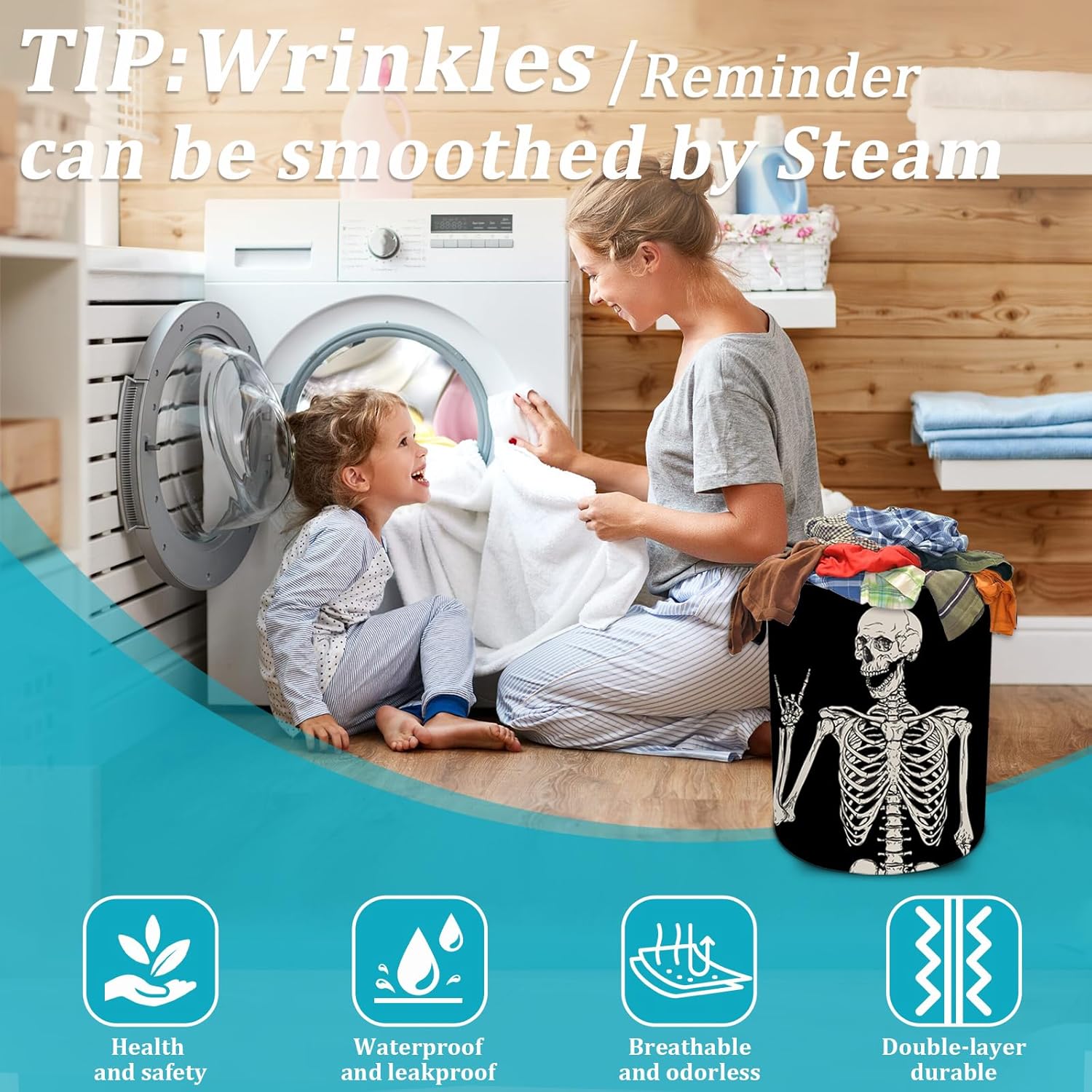 Funny Skull Laundry Hamper