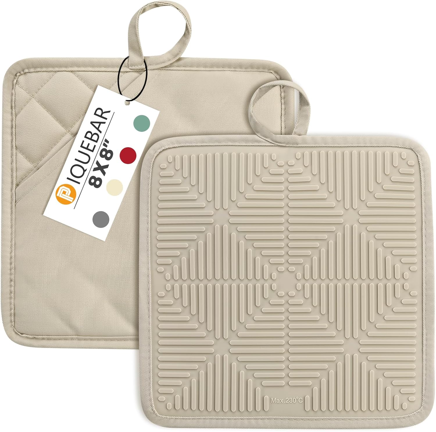 Two-Piece Heat-Resistant Silicone Potholders