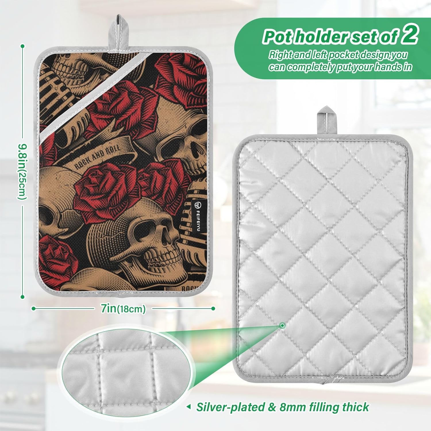 Personalized Skull Potholders from OURVII
