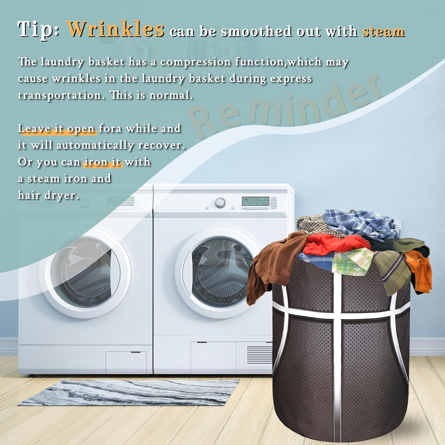 Basketball Texture Laundry Hamper