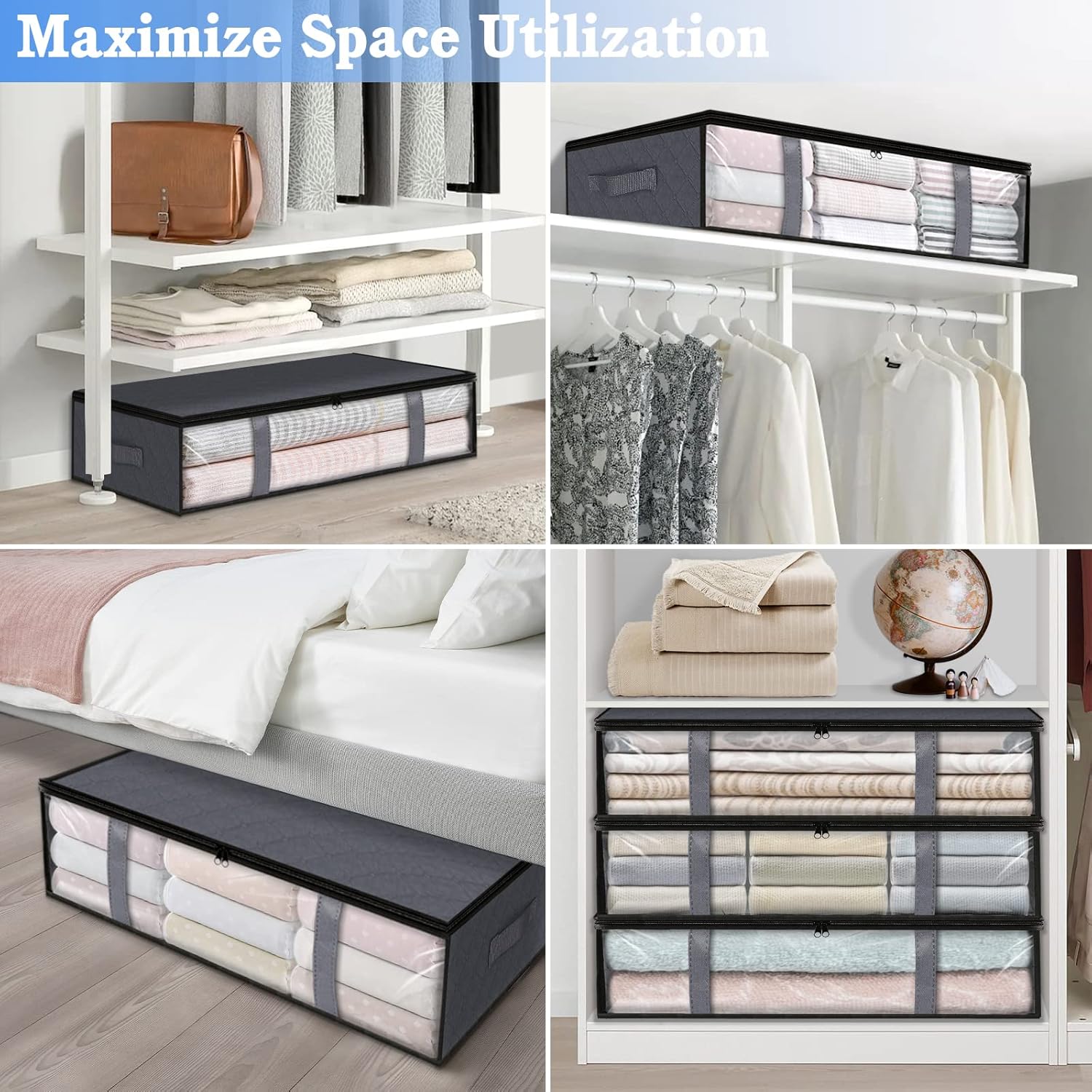 Your Bed Needs This StorageRight Under Bed Container Grey 2-Pack