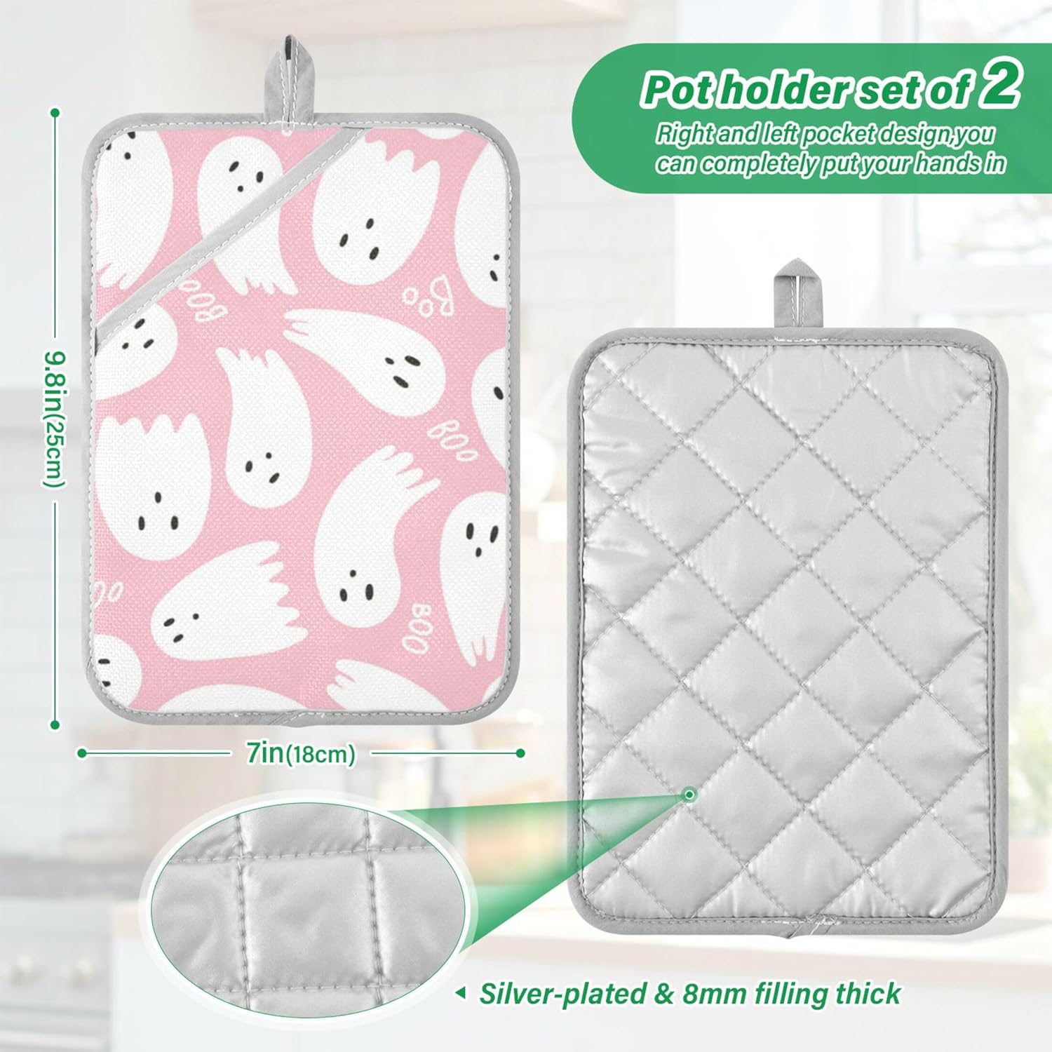 Linqin Heat-Resistant Potholders Set 2-Piece Perfect for Cooking Baking