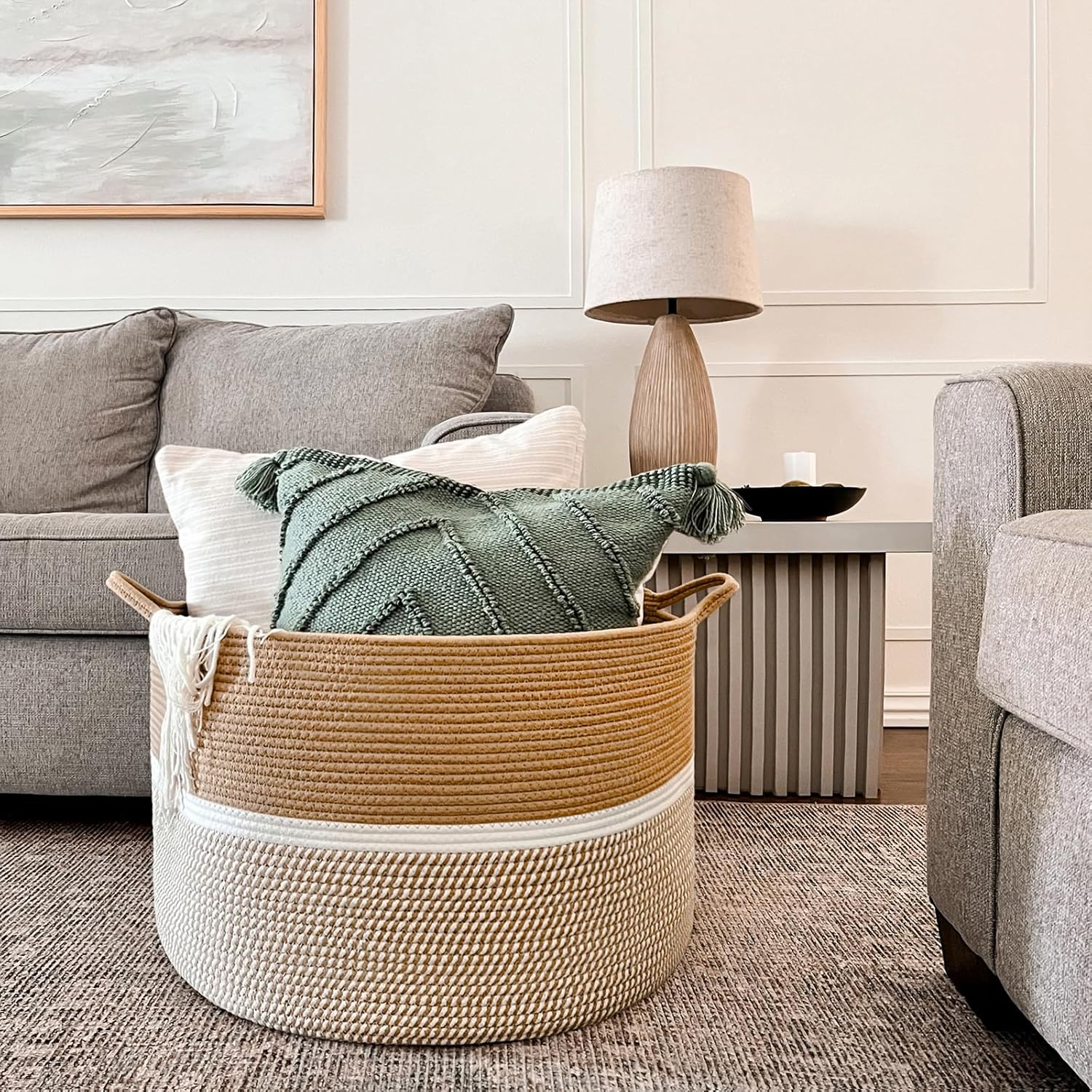 Stylish Durable Extra Large Cotton Basket