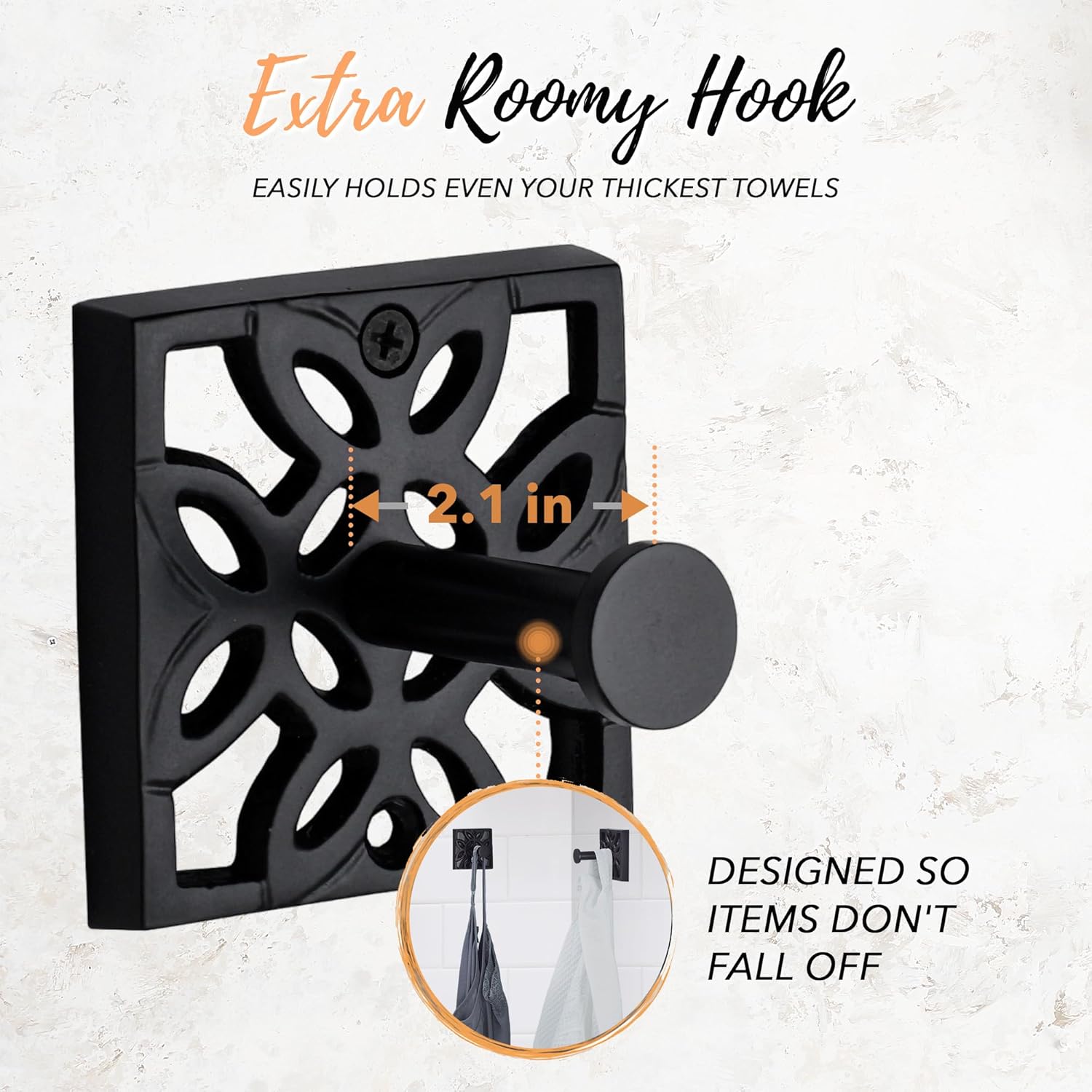 Autumn Alley Black Bath Towel robe hook
