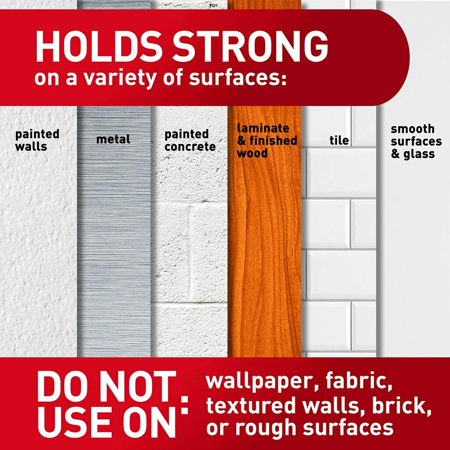 Durable Matte Black Wall Hook 3 Strips for Easy Hanging