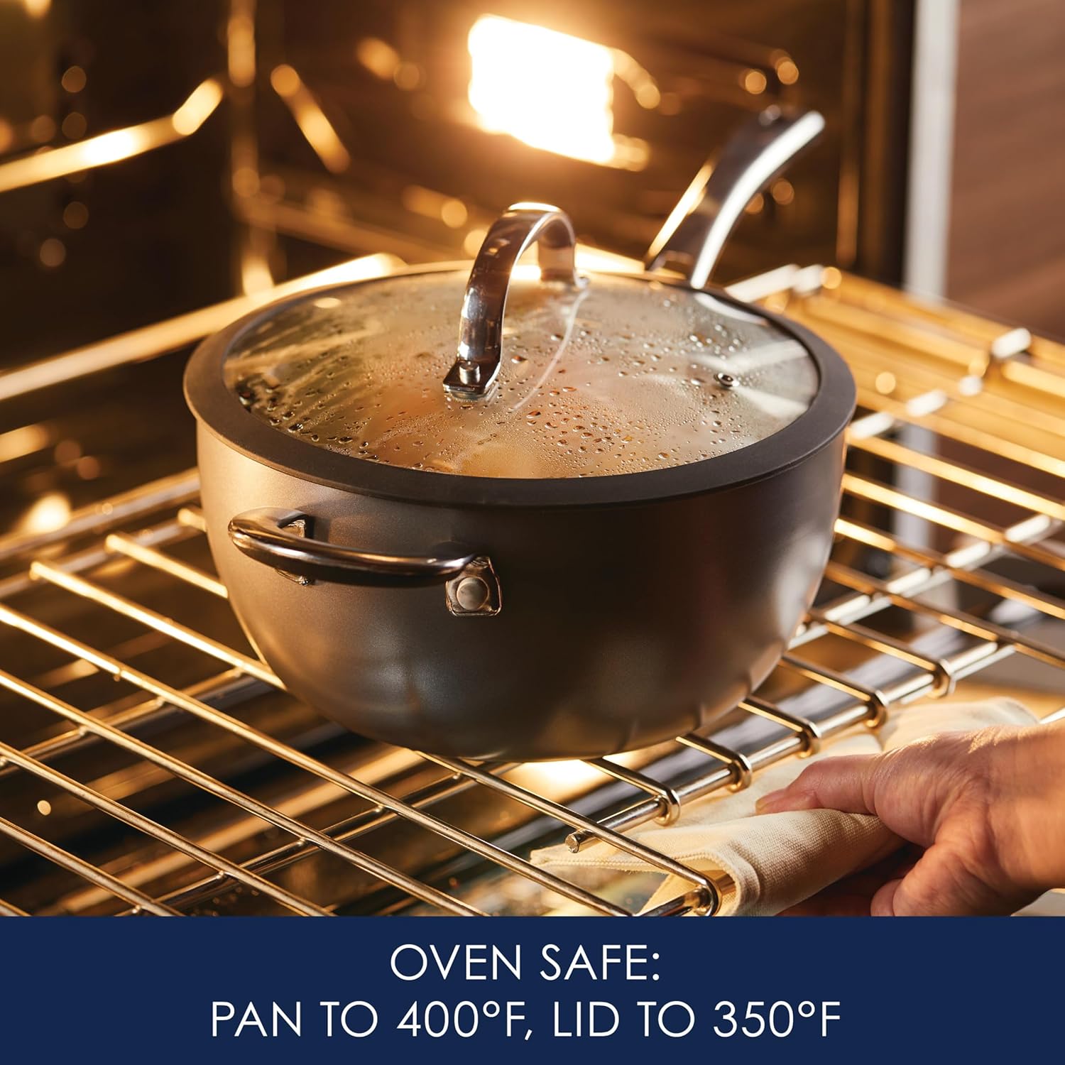 Rachael Ray Cook Create 45 Quart Hard Anodized Nonstick Saucepan with Lid