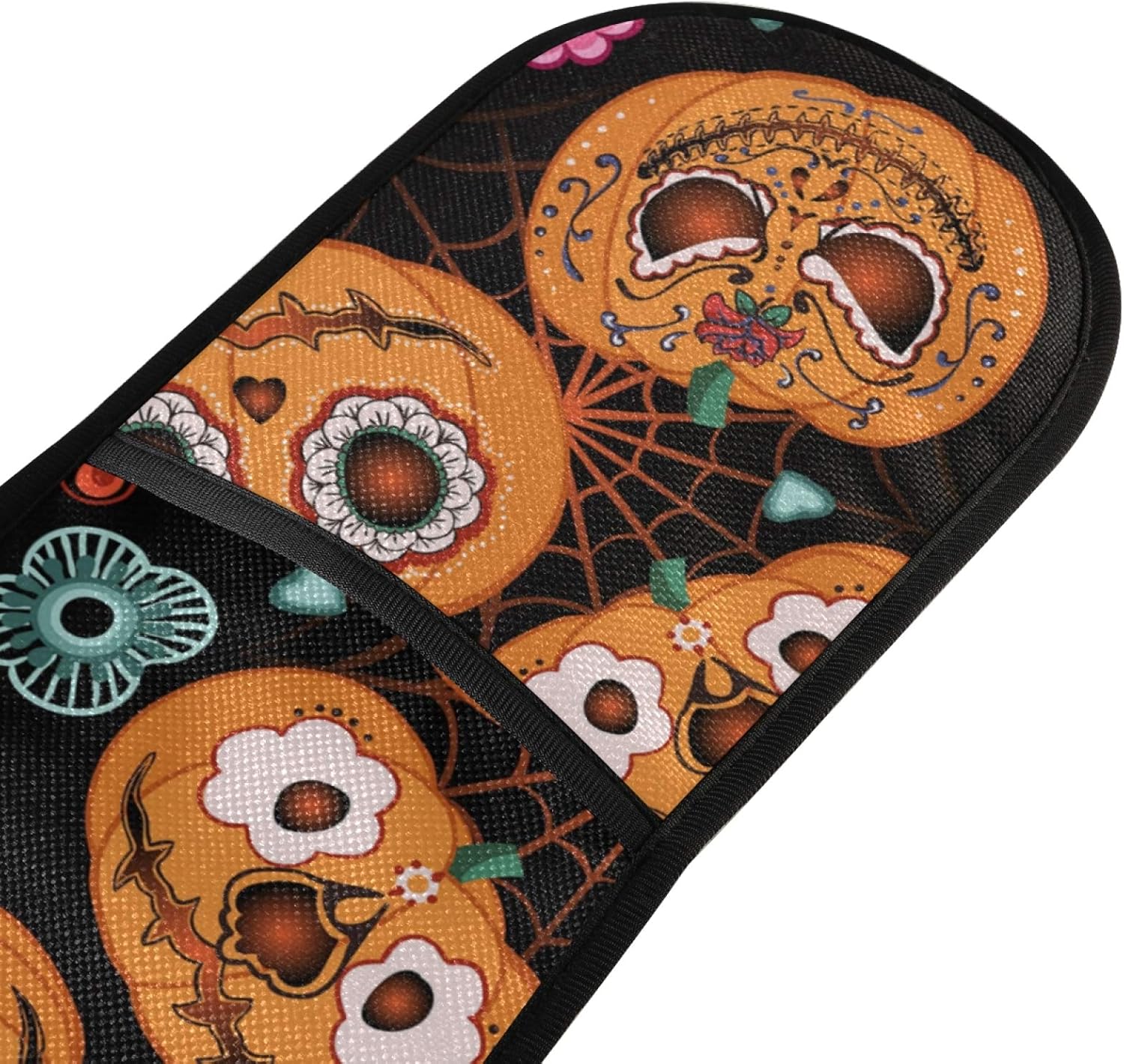 ZZXXB Halloween Pumpkin Heat-Resistant Oven Mitts