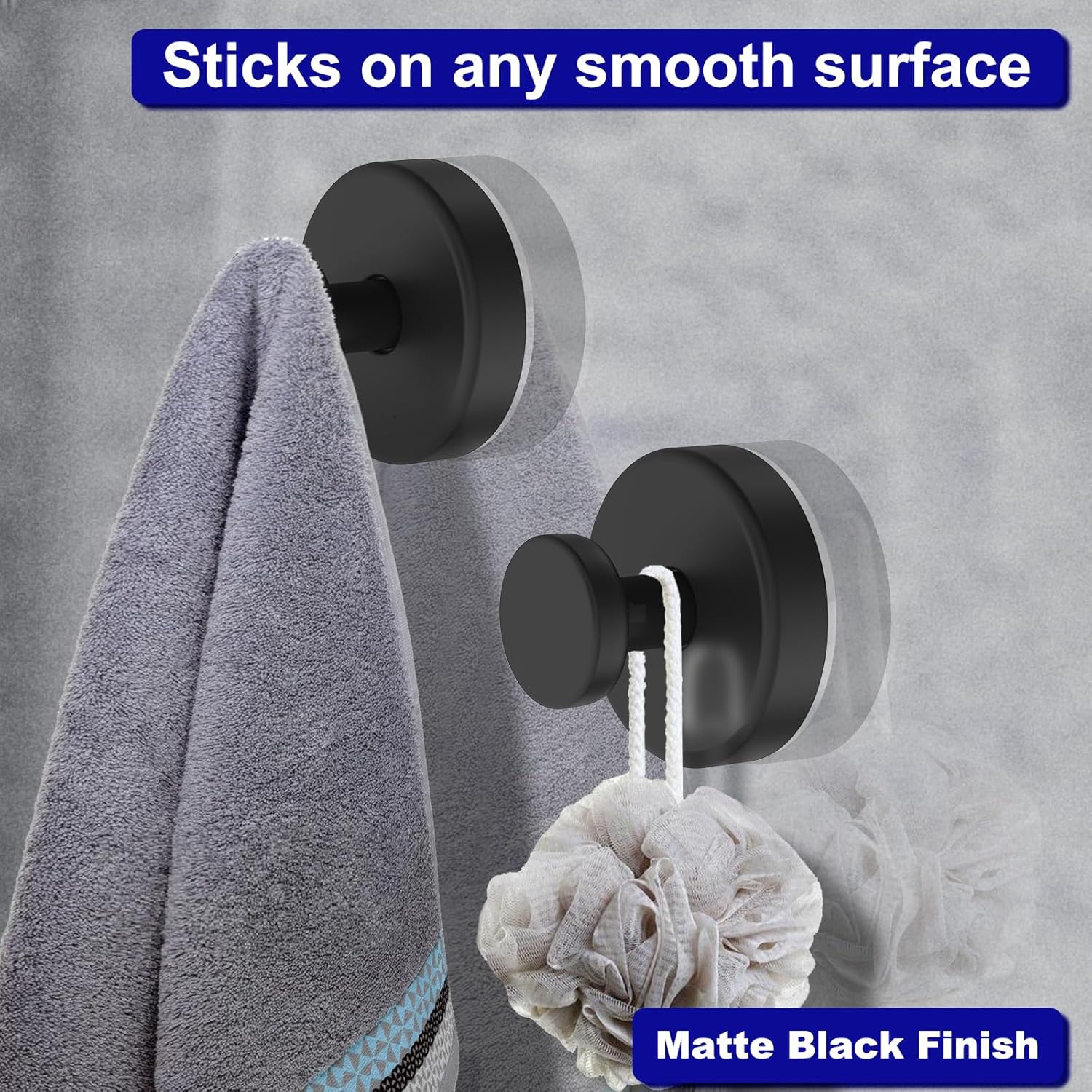 Sturdy Suction Cup TowelHooks - 2 Pack for Bathroom Windows