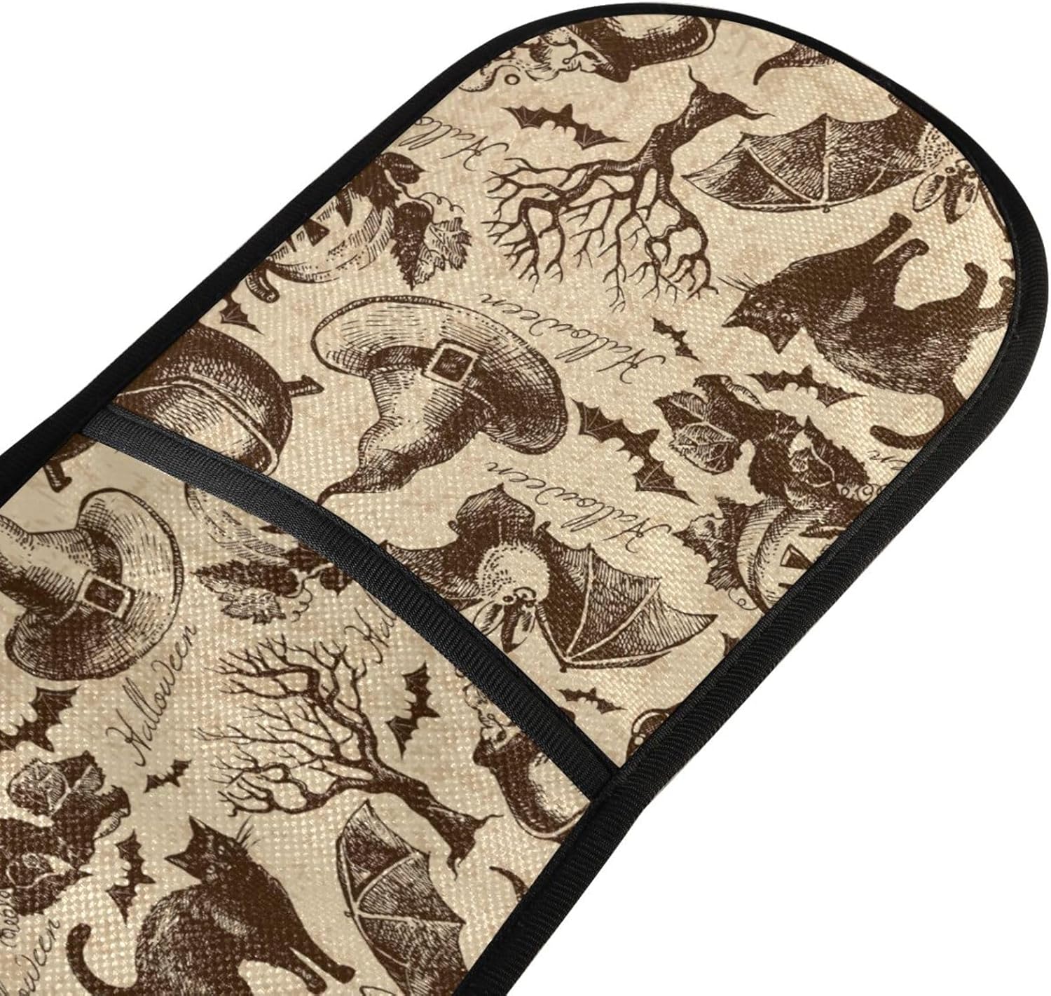 ZZXXB Halloween Cat Bat Double Oven Mitt Heat-Resistant Kitchen Gloves