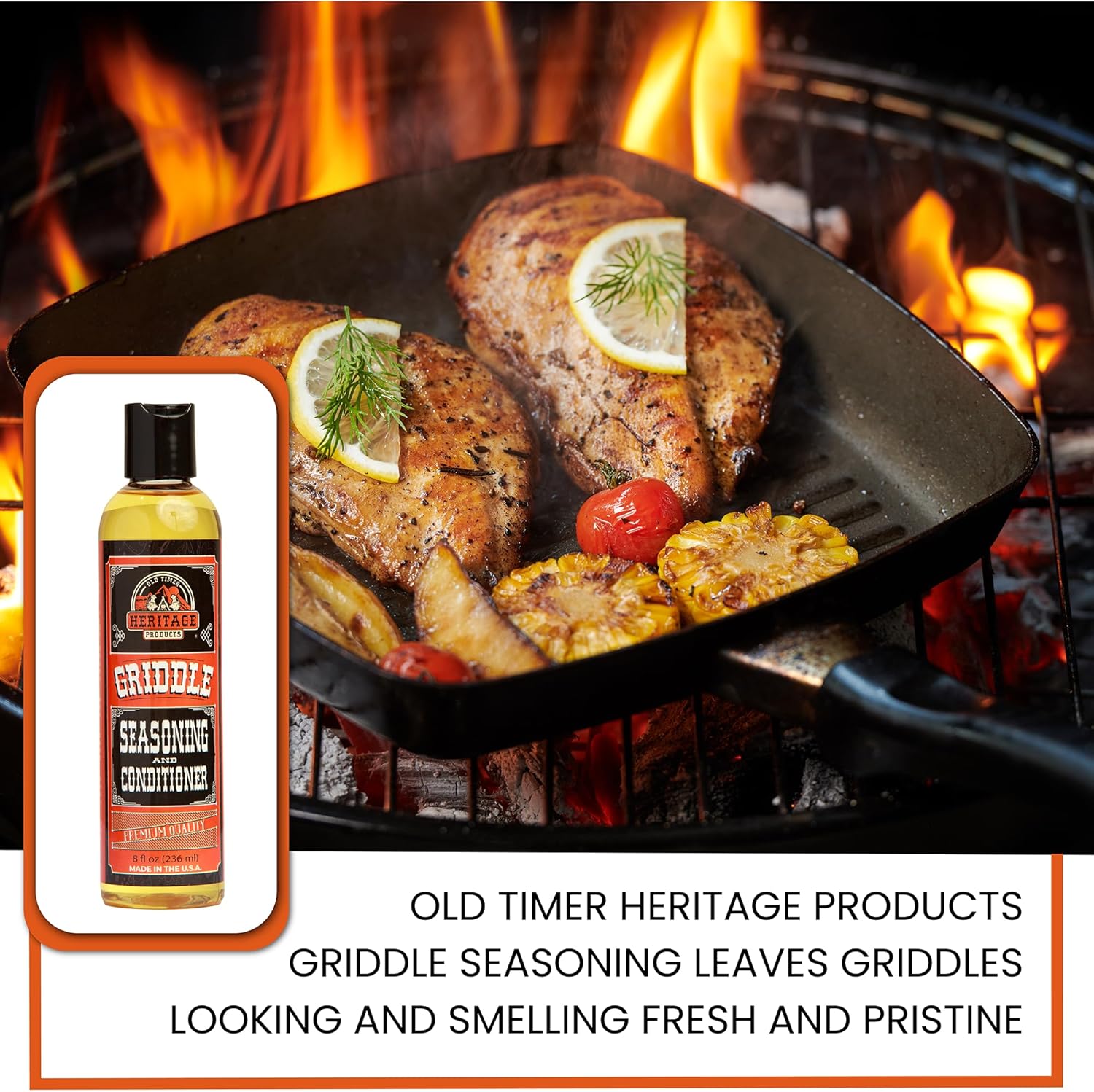 Grill with PrecisionHeritage Griddle Oil