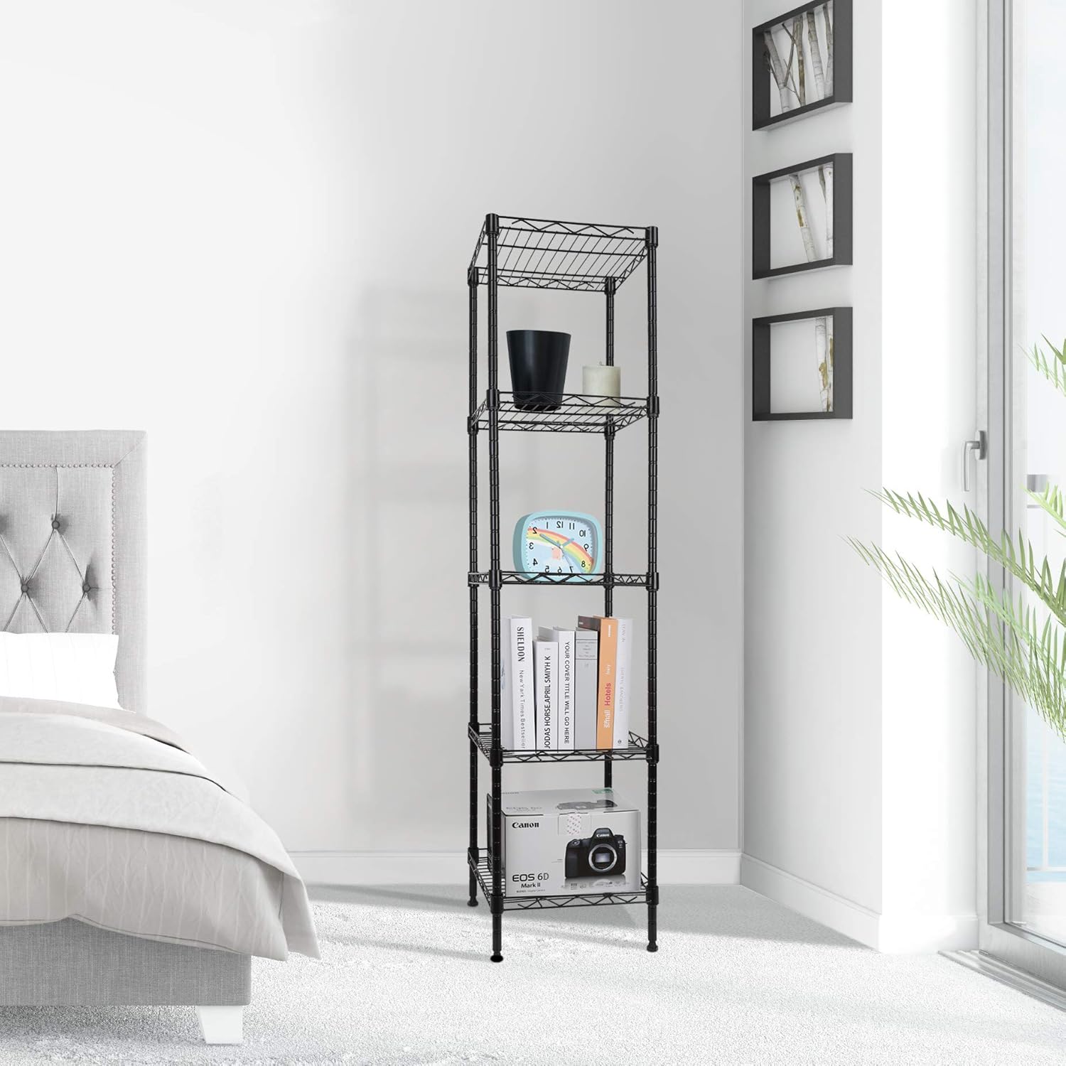 Strong HelperGIOTORENT 5-Tier Metal Shelf Black