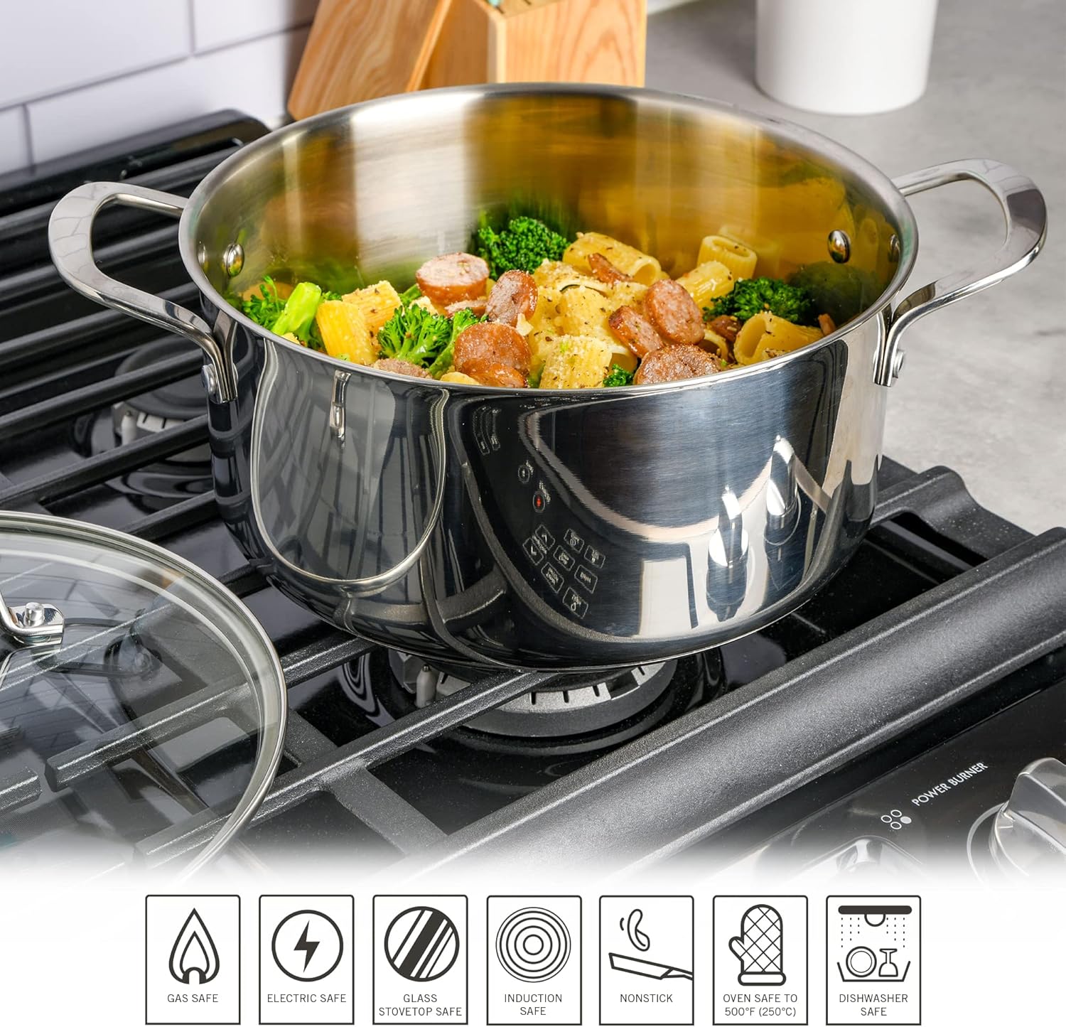 Martha Stewart 5-Quart 188 Stainless Steel Dutch Oven