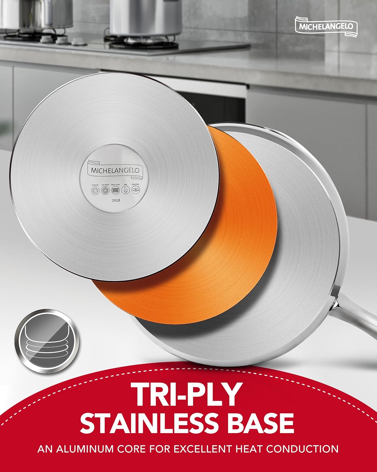 Masterpiece stainless steel saucepan with steamer