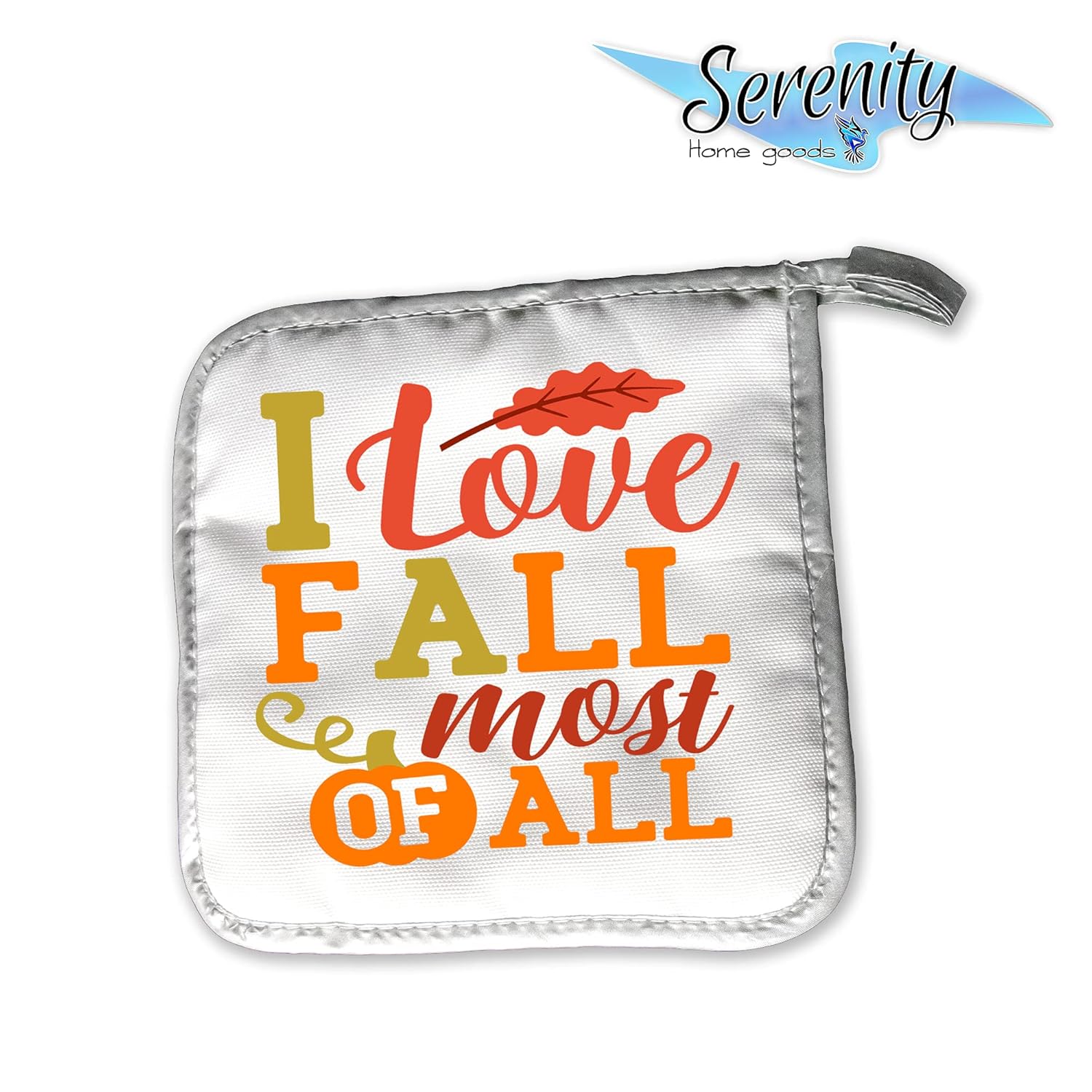 Handmade Decorative Potholder Oven Mitt Set for Autumn Halloween